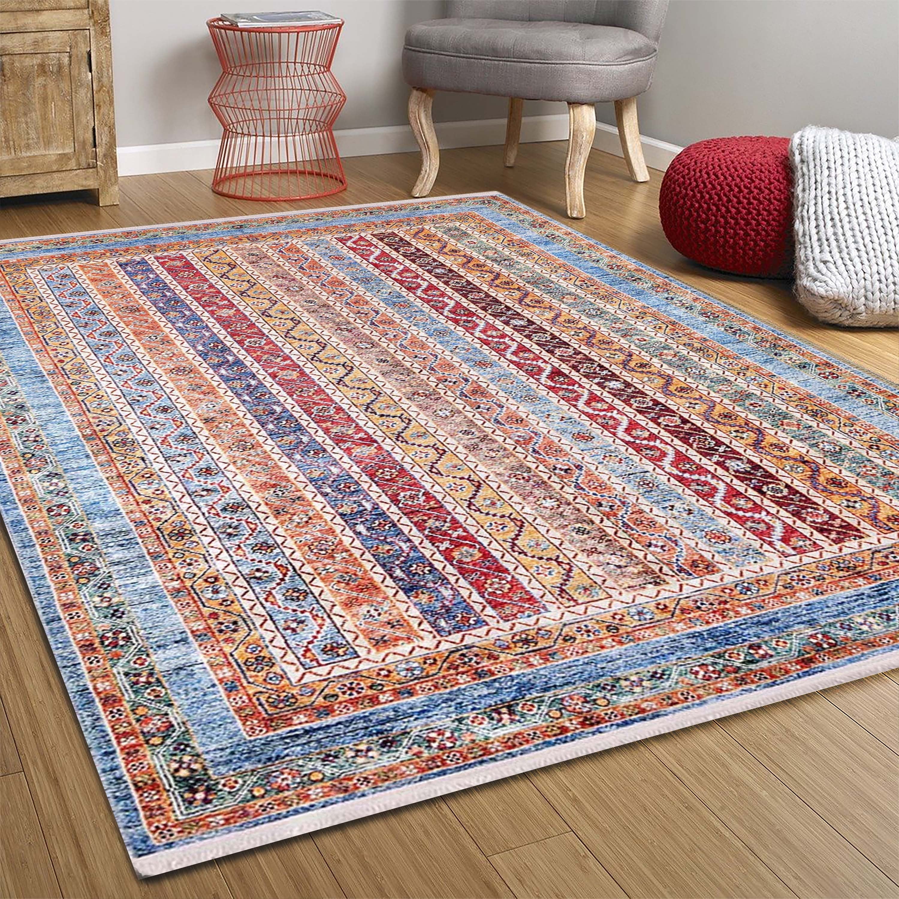 Lillian Colorful Striped Vintage Turkish Rug