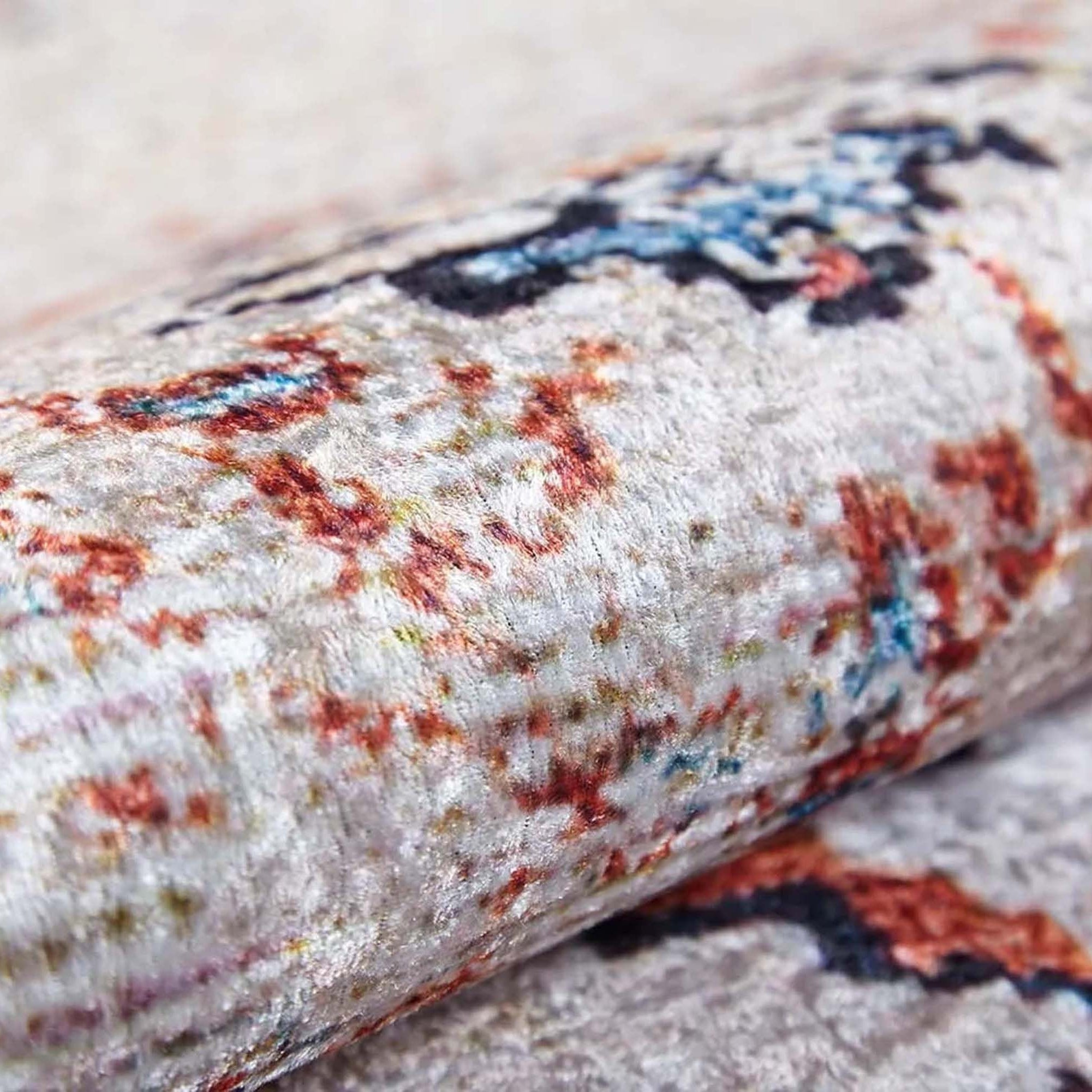 Tilly Distressed Beige Orange Turkish Rug