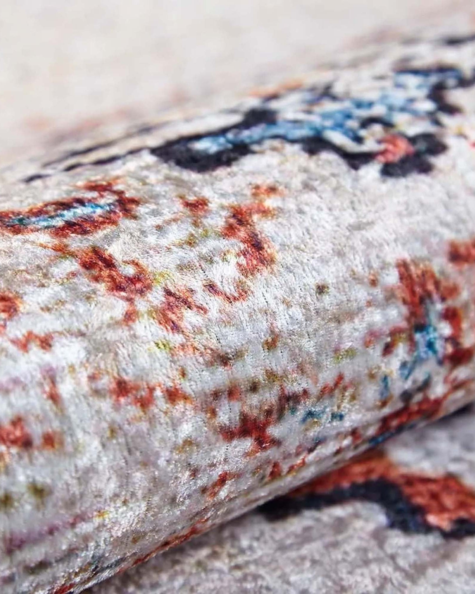 Tilly Distressed Beige Orange Turkish Rug