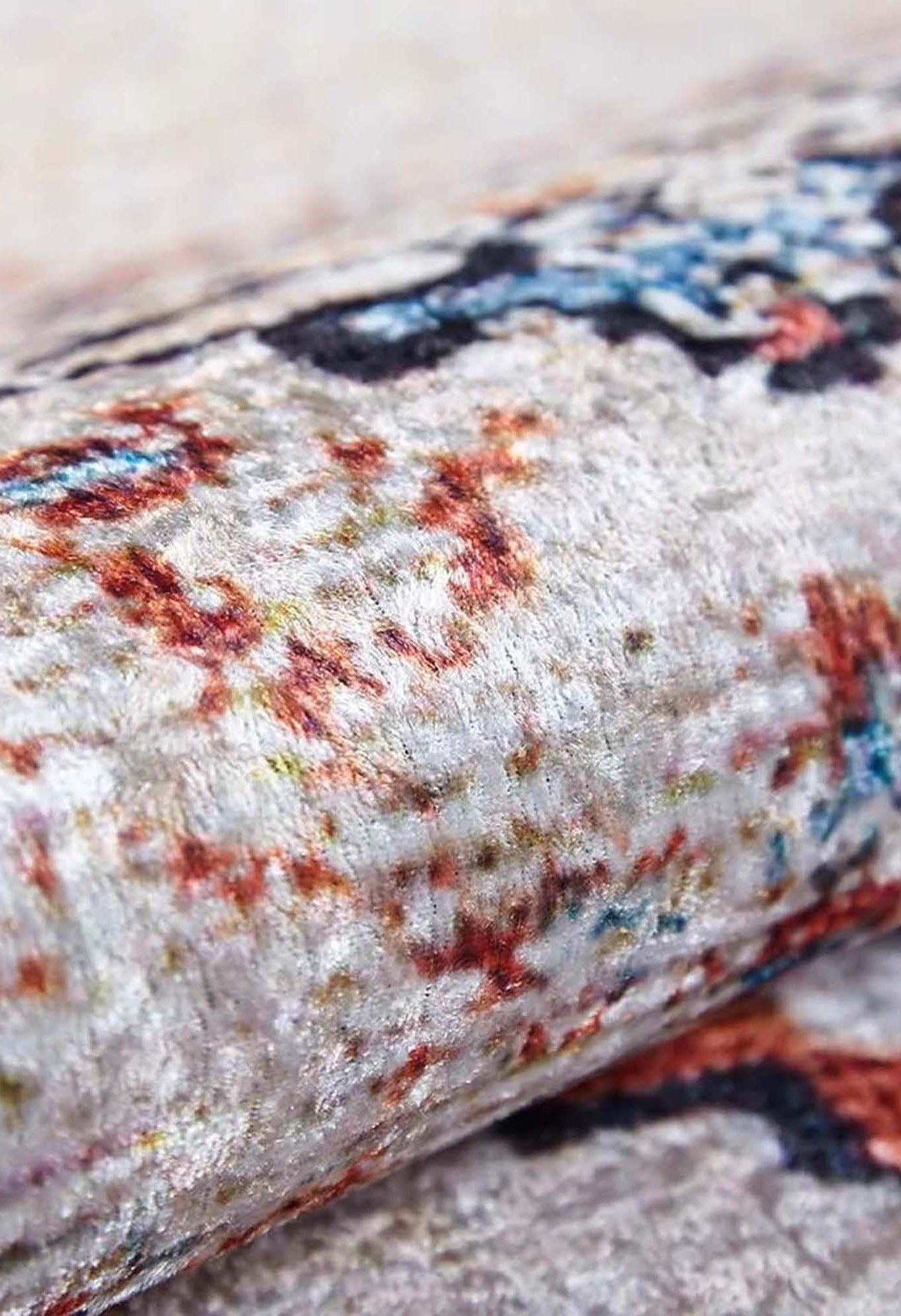 Tilly Distressed Beige Orange Turkish Rug