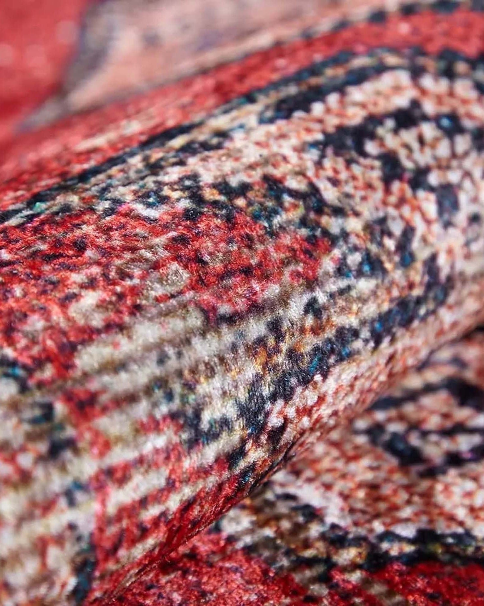 Elian Faded Blue Red Distressed Turkish 2x3 Rug