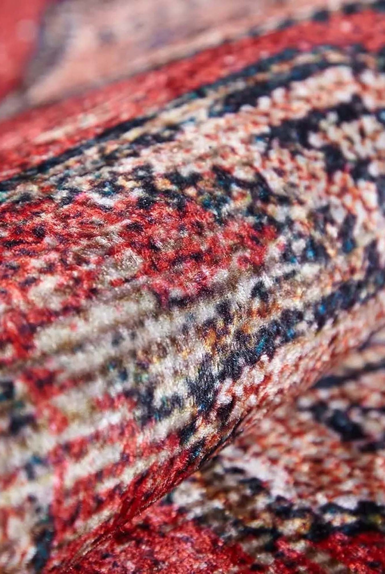 Elian Faded Blue Red Distressed Turkish 2x3 Rug