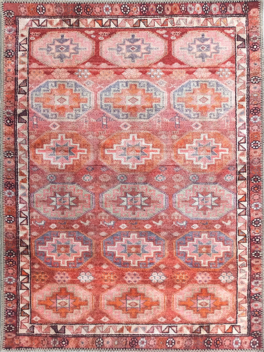 terracotta turkish vintage rug