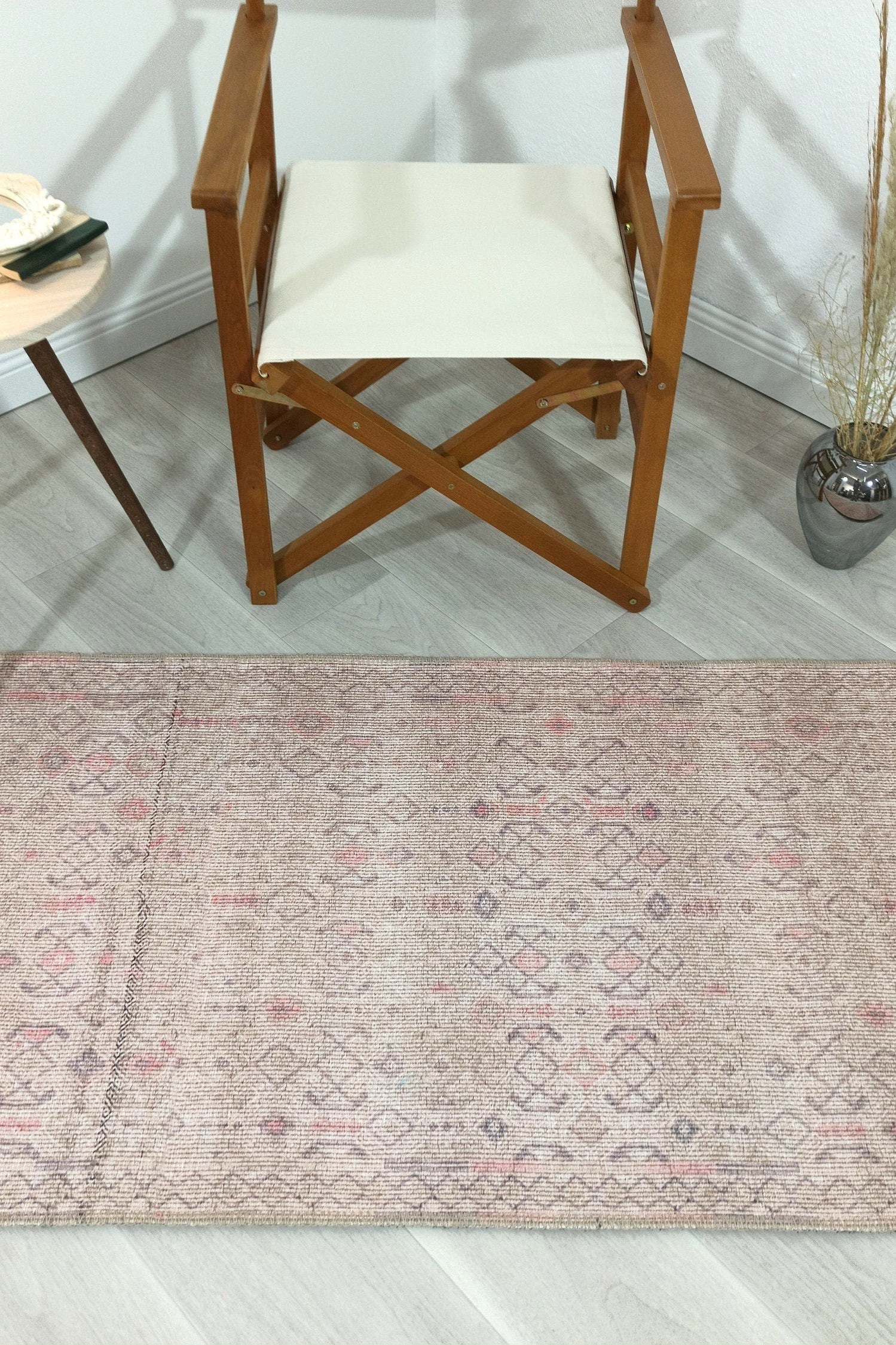 Turkish Rug Natural Beige Pink Vintage Kilim Style Area & Runner Rugs Fame Living Farmhouse Decor Boho Geometric Diamond Carpet