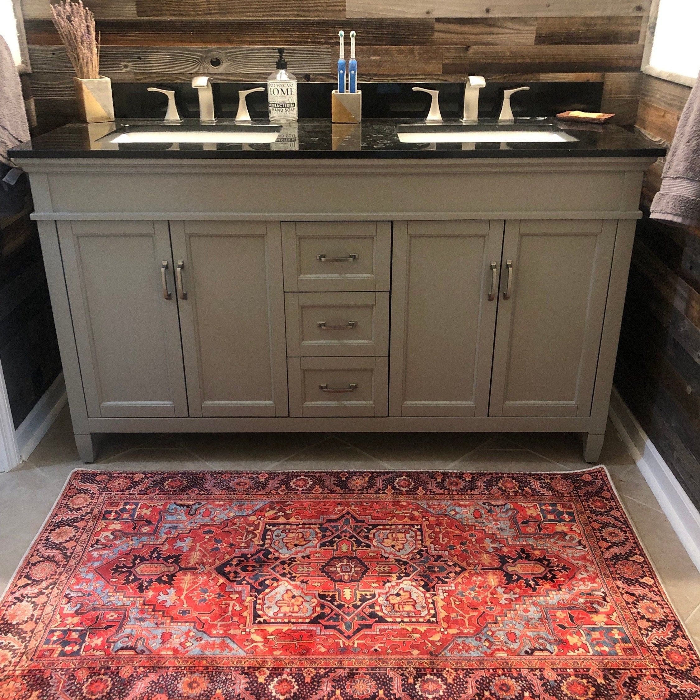 Gesina Red Coral Blue Turkish 2x3 Rug