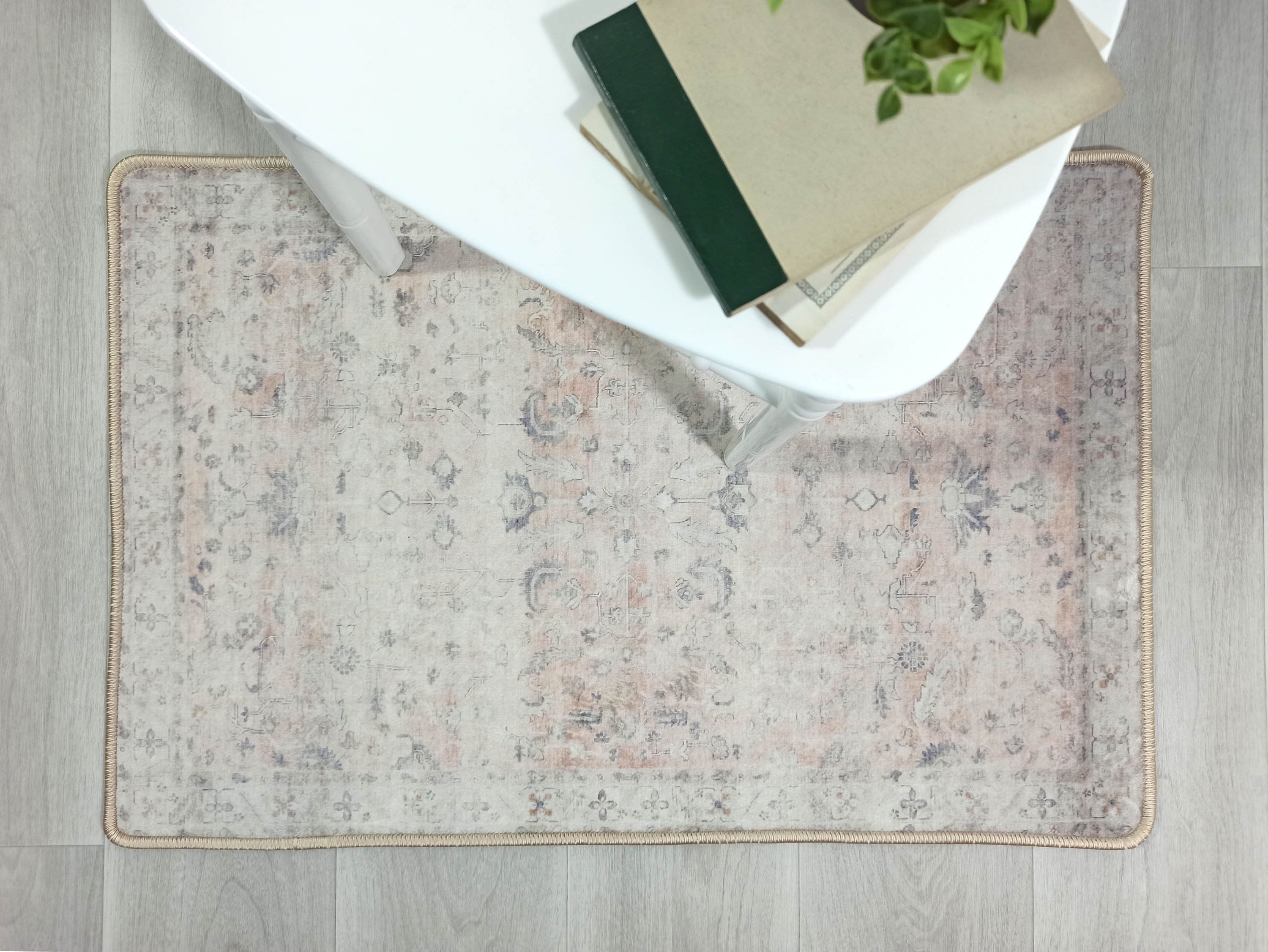 Azalea Neutral Beige Blush Orange Oushak 2x3 Rug