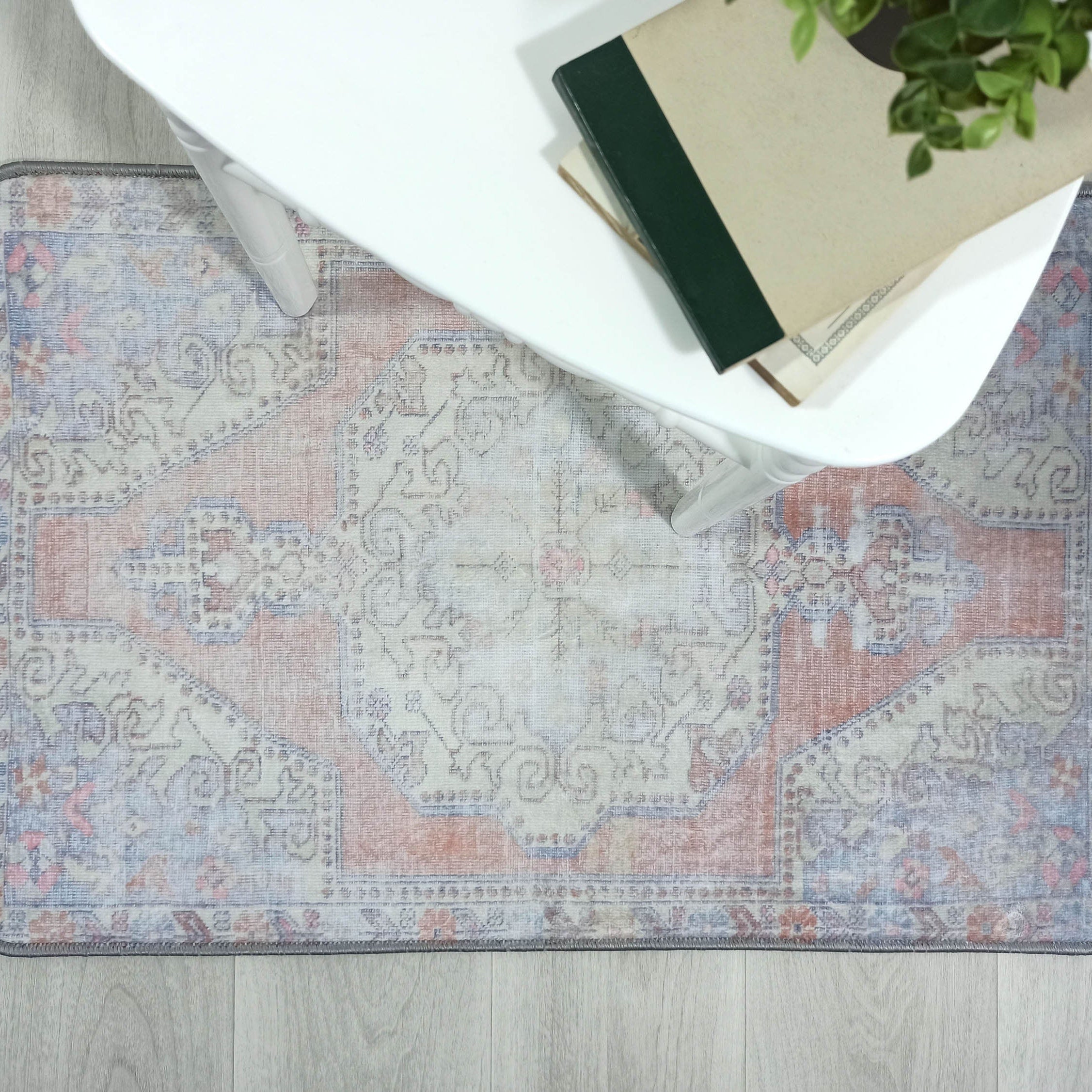 Eira Faded Orange Blue Oushak 2x3 Rug