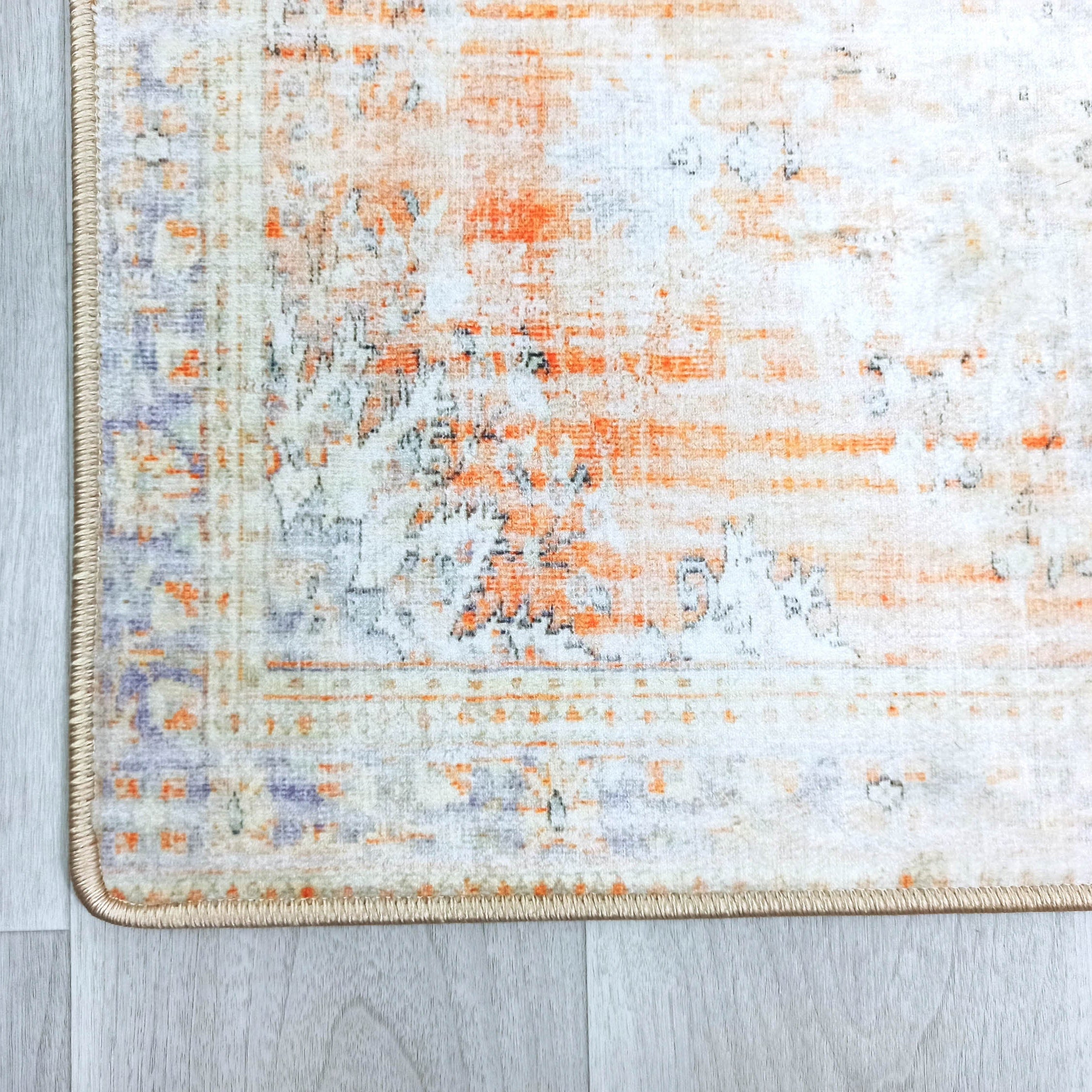 Makenna Orange Distressed Beige Turkish 2x3 Rug