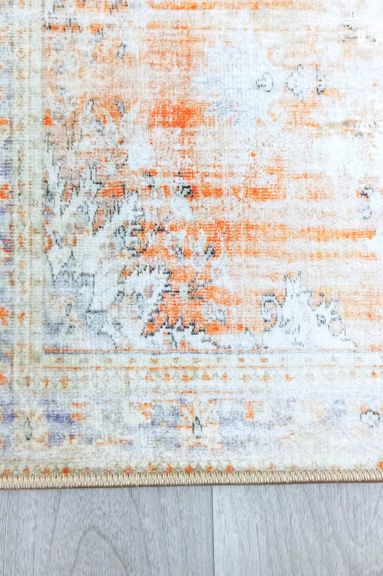 Makenna Orange Distressed Beige Turkish 2x3 Rug