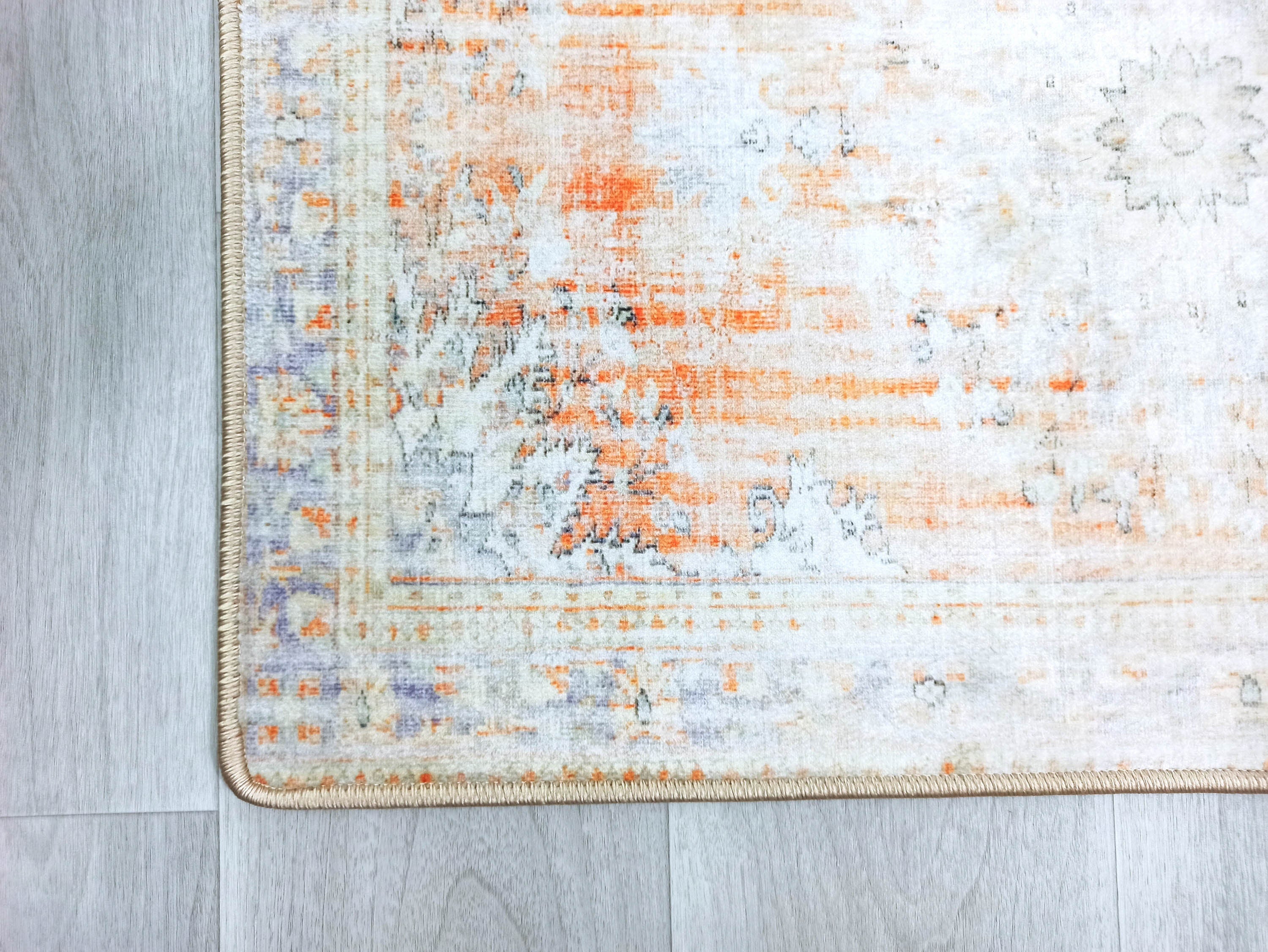 Makenna Orange Distressed Beige Turkish 2x3 Rug