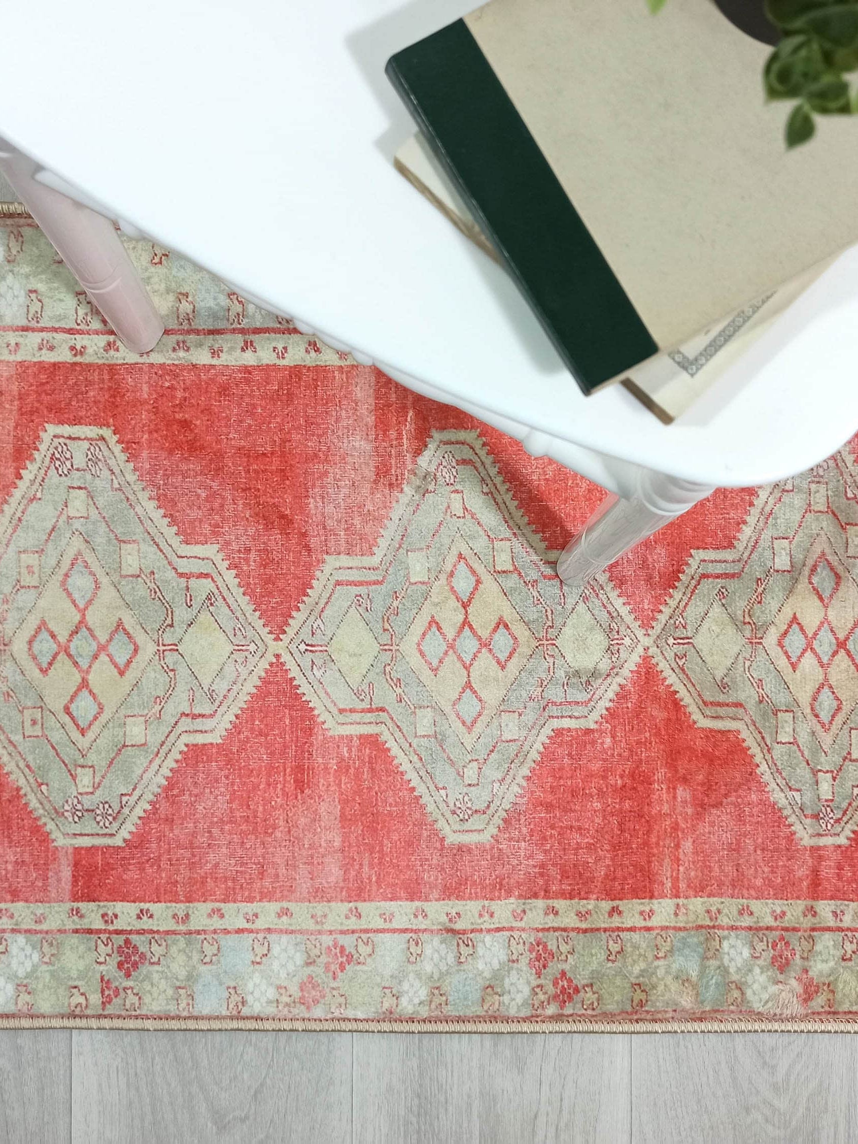 Coraline Distressed Coral Beige Turkish 2x3 Rug