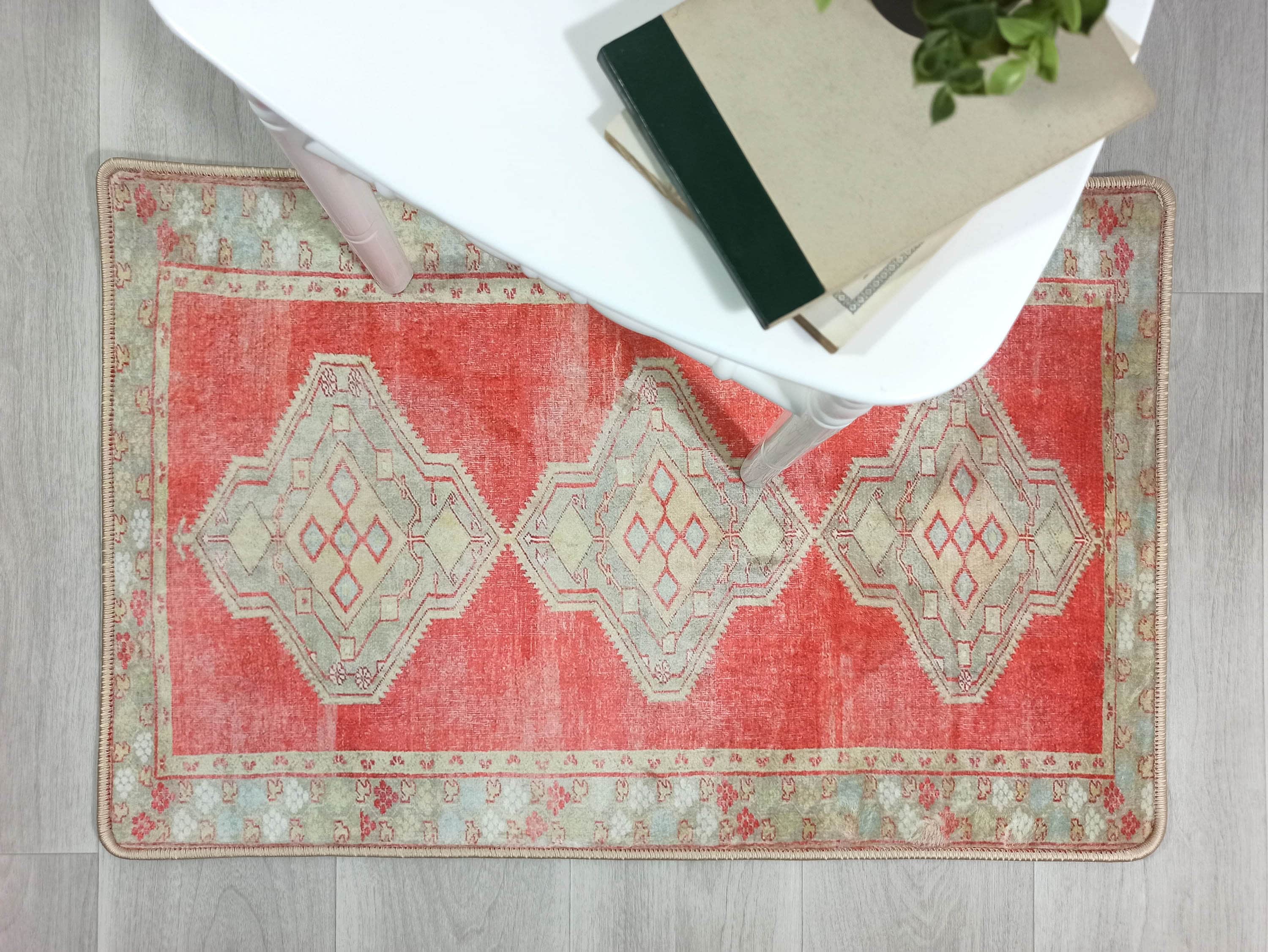 Coraline Distressed Coral Beige Turkish 2x3 Rug