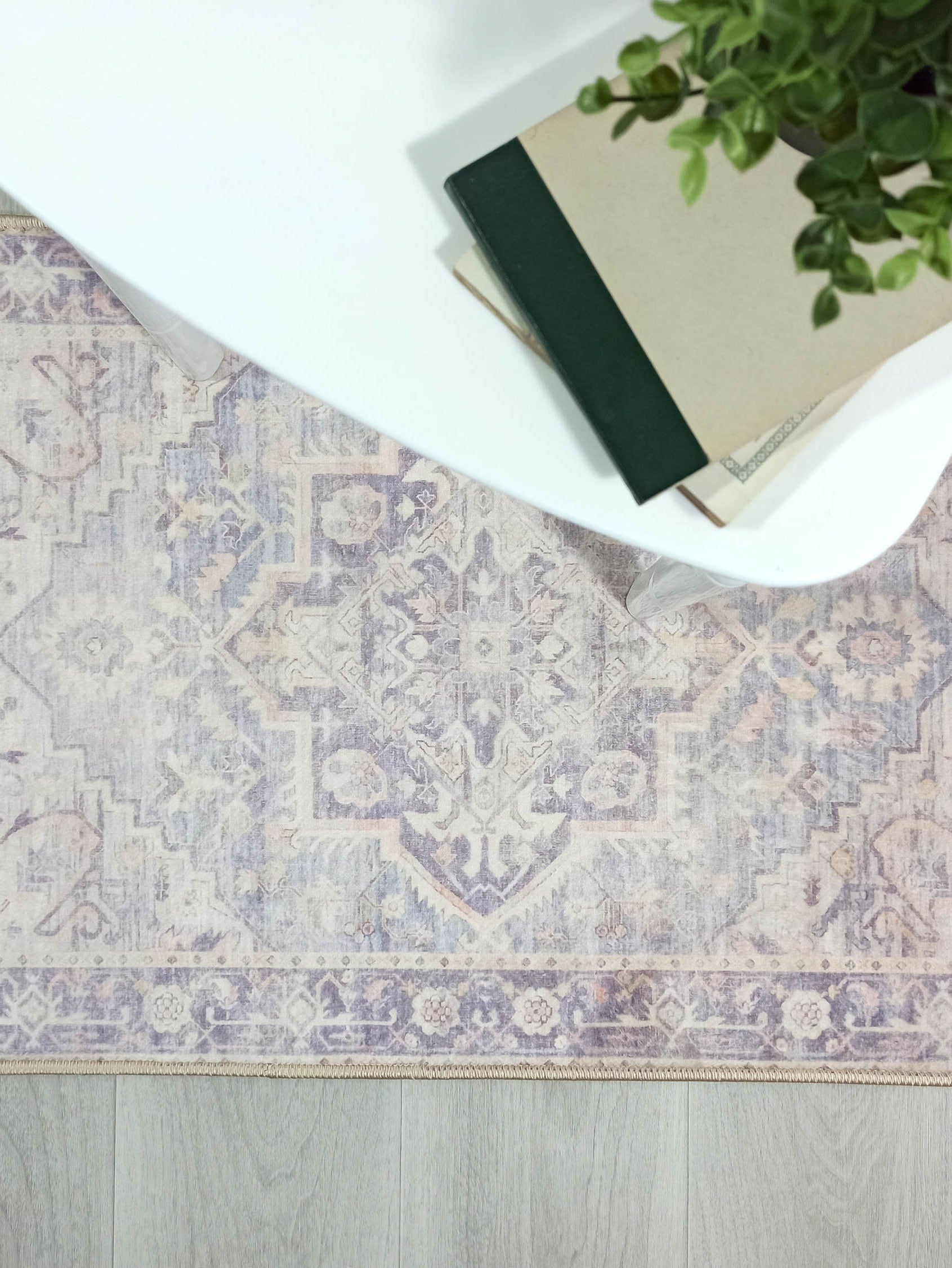 Mayven Neutral Beige Lavender Heriz Persian 2x3 Rug