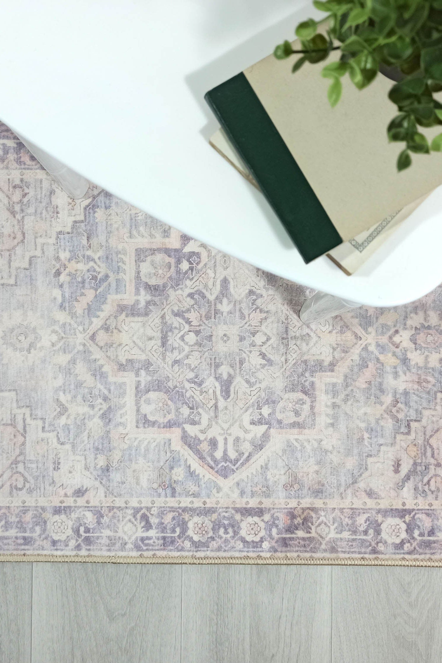 Mayven Neutral Beige Lavender Heriz Persian 2x3 Rug