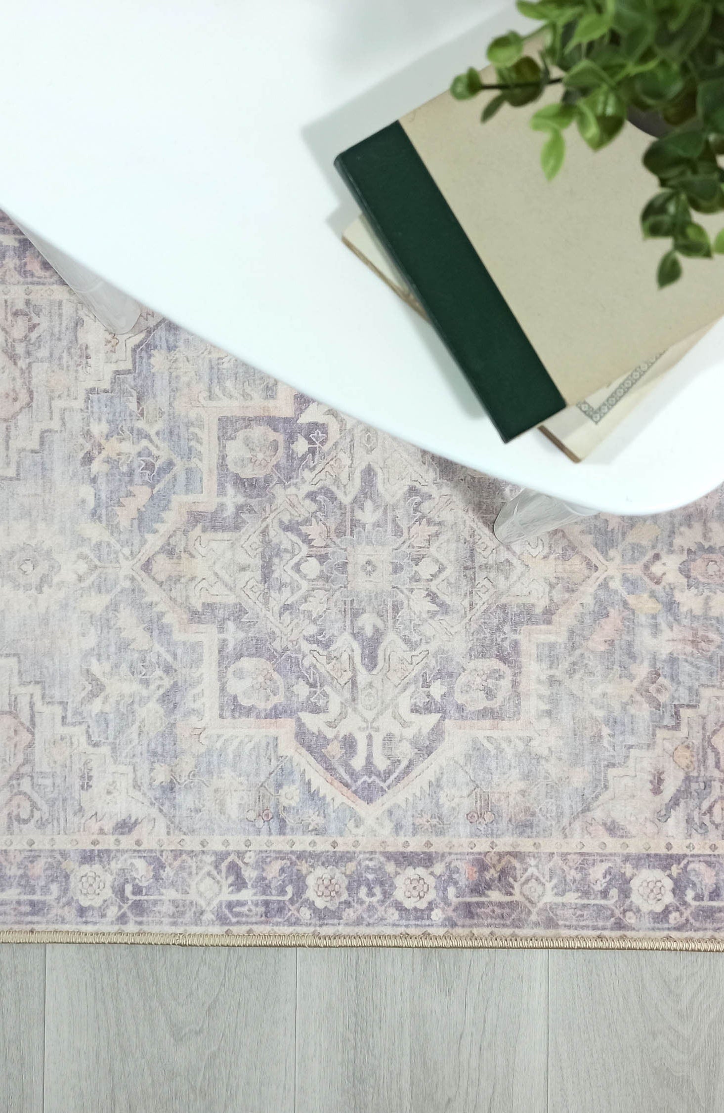 Mayven Neutral Beige Lavender Heriz Persian 2x3 Rug