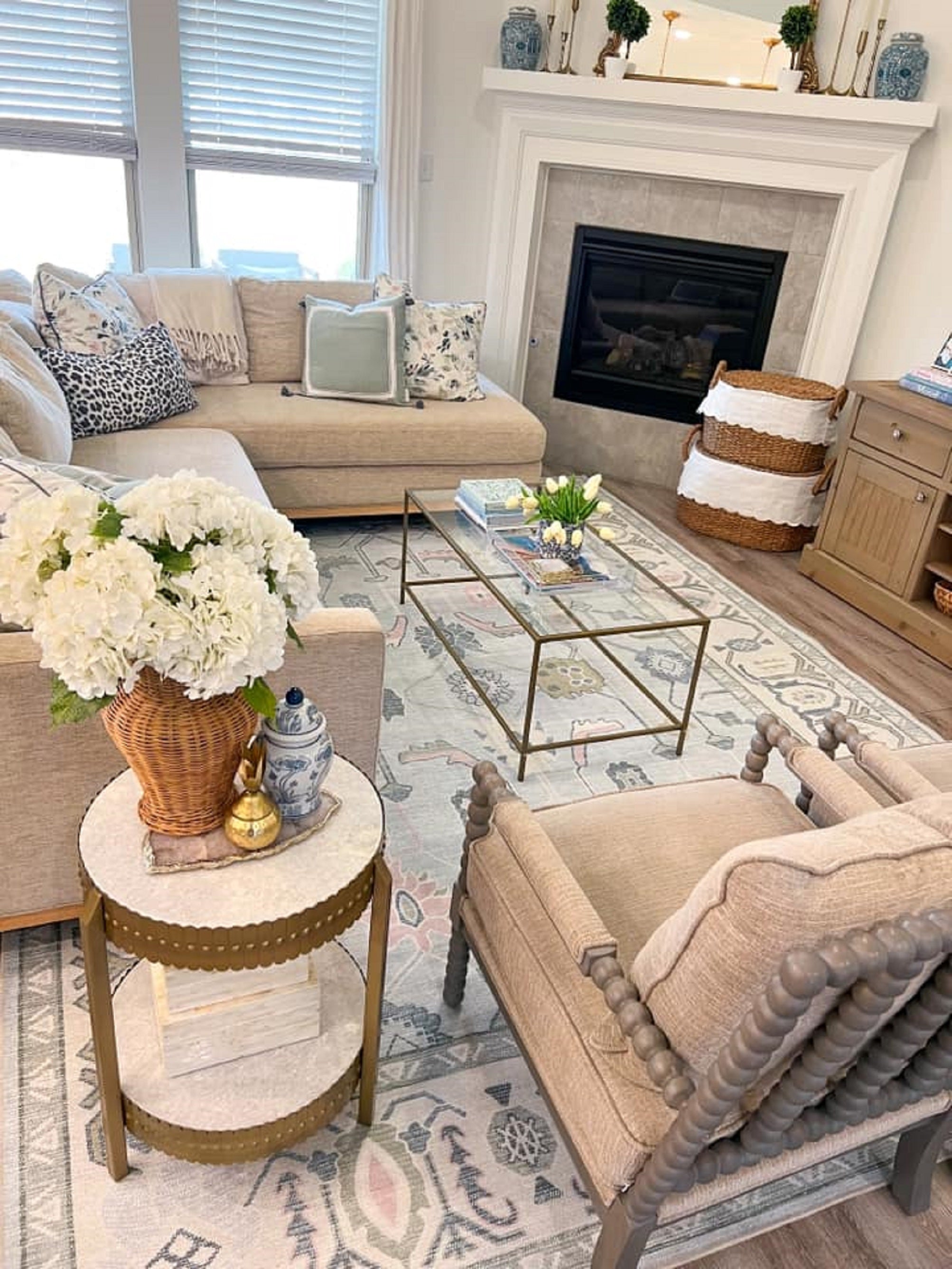 Floral Oushak Rug – Grandmillennial Home Decor | Vintage-Inspired Elegance for Modern Homes