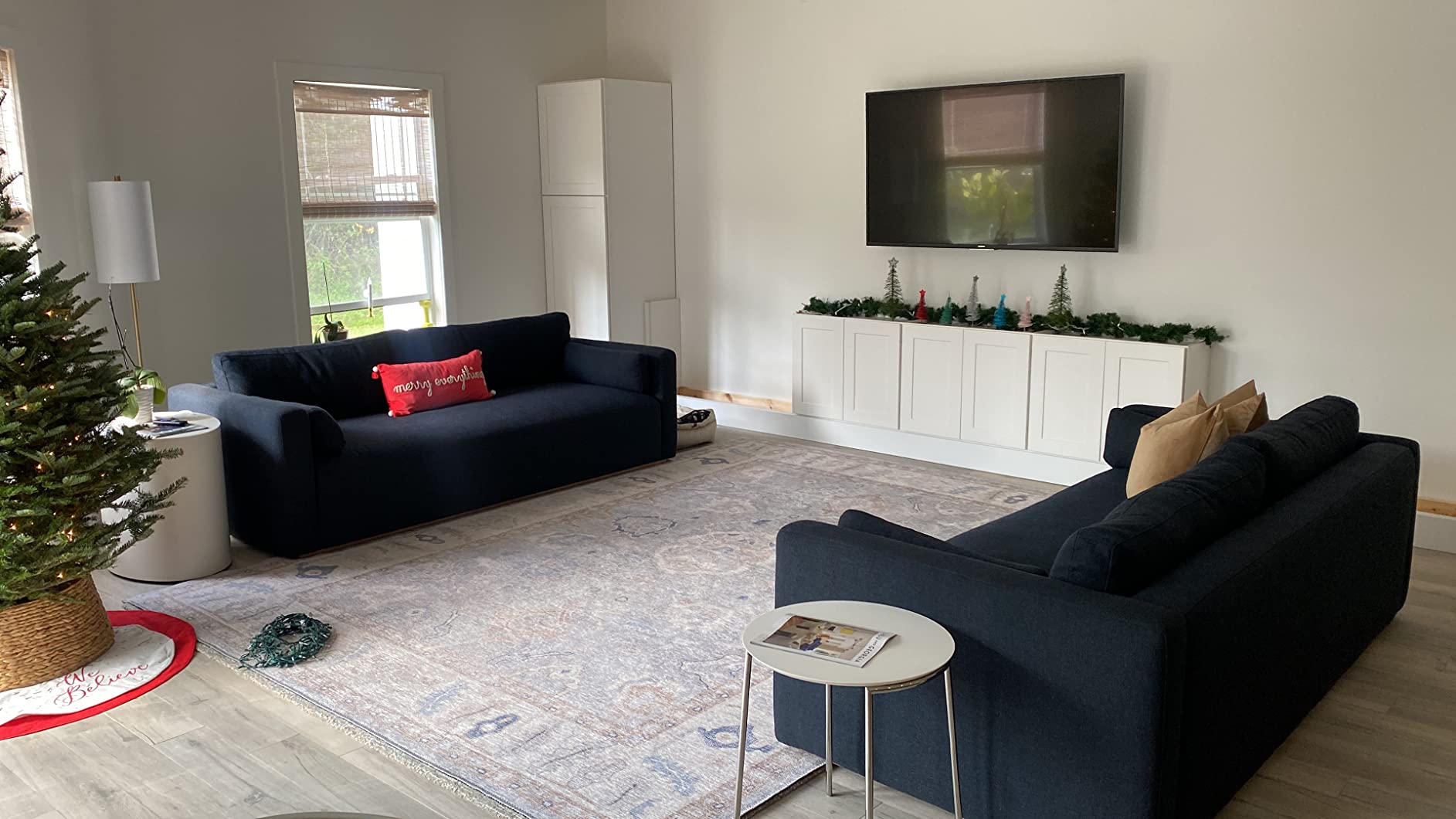 Gray Lavender Washable Oushak rug for a Grandmillennial vibe in a modern home - Fame Rugs 