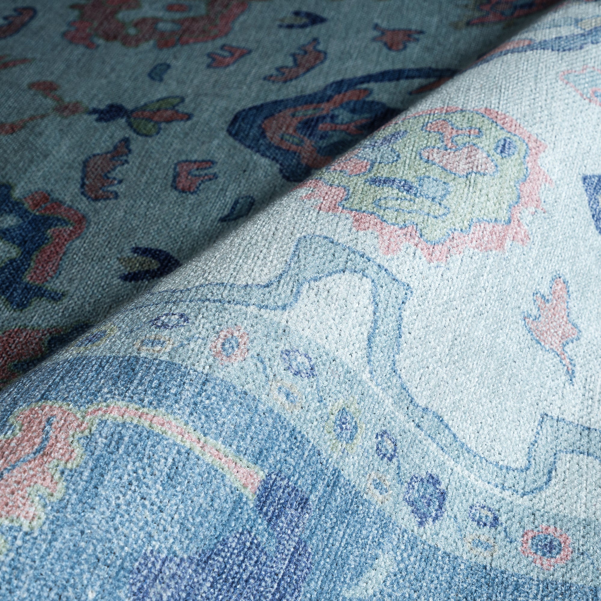 Zephina Baby Blue Modern Oushak Rug - Blue Rugs - Fame Rugs