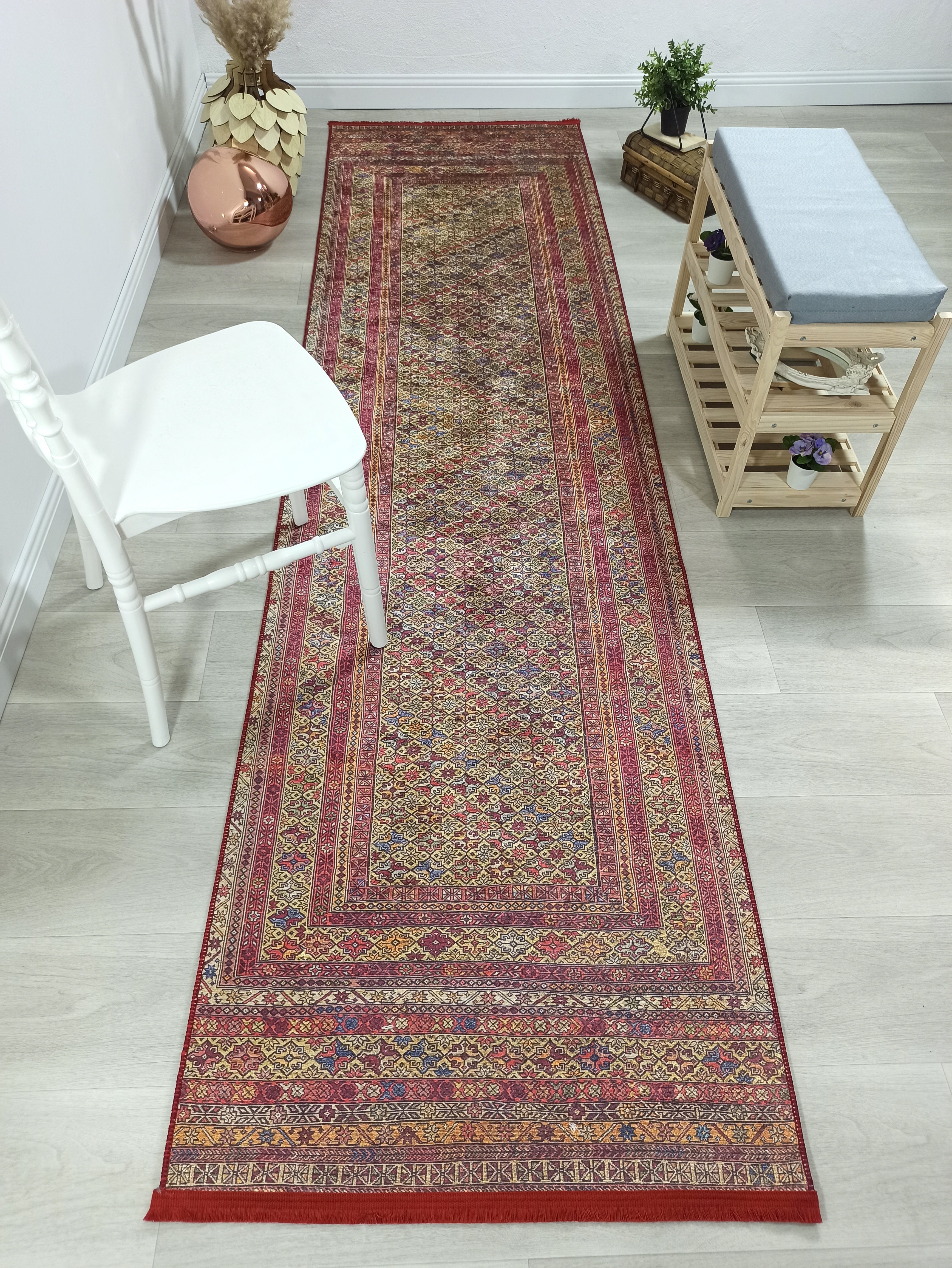 Arsa Turkish Oushak Red Beige Rug