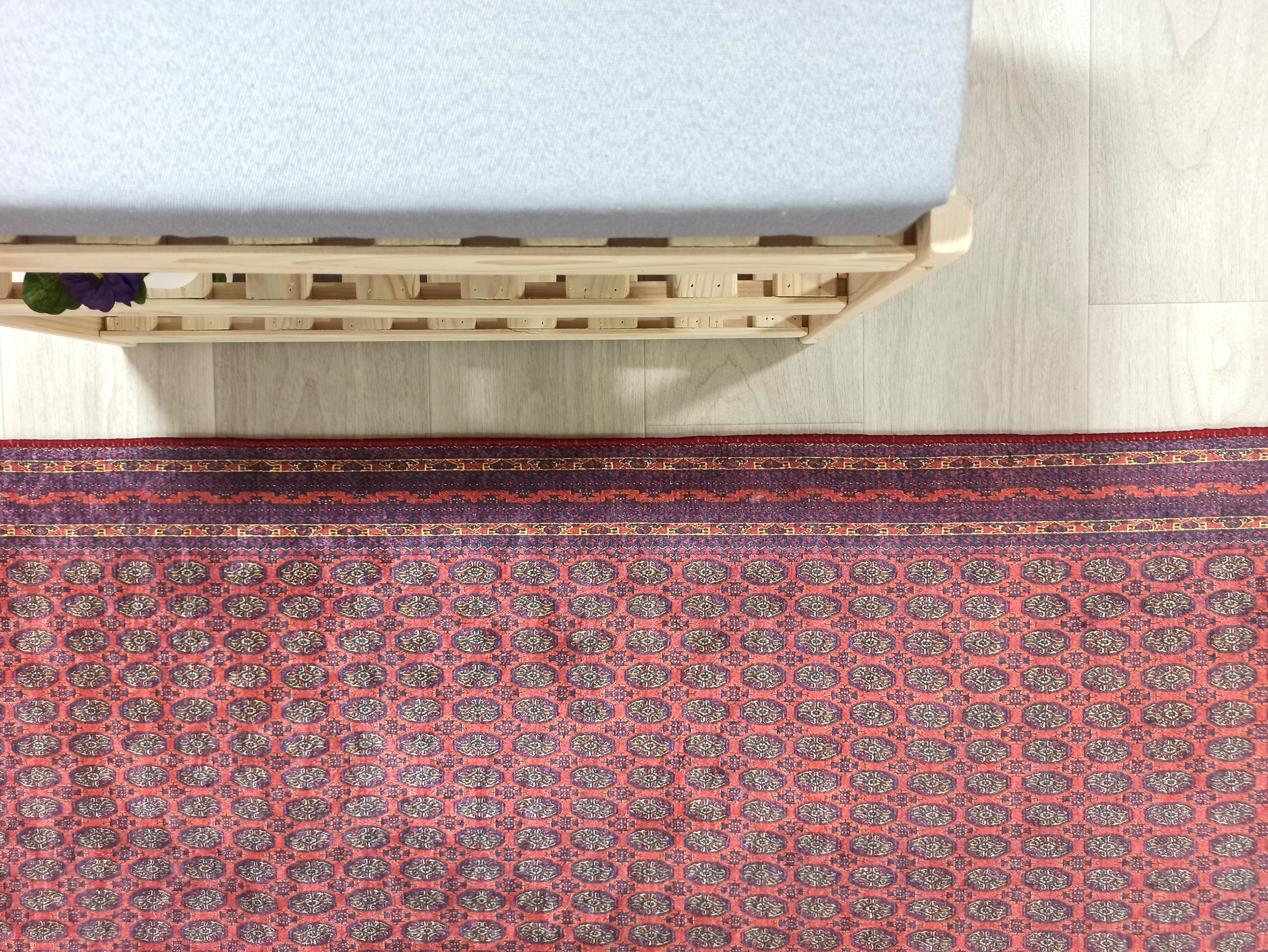 Turkish Kilim Muted Red Turkmen Style Vintage Rug