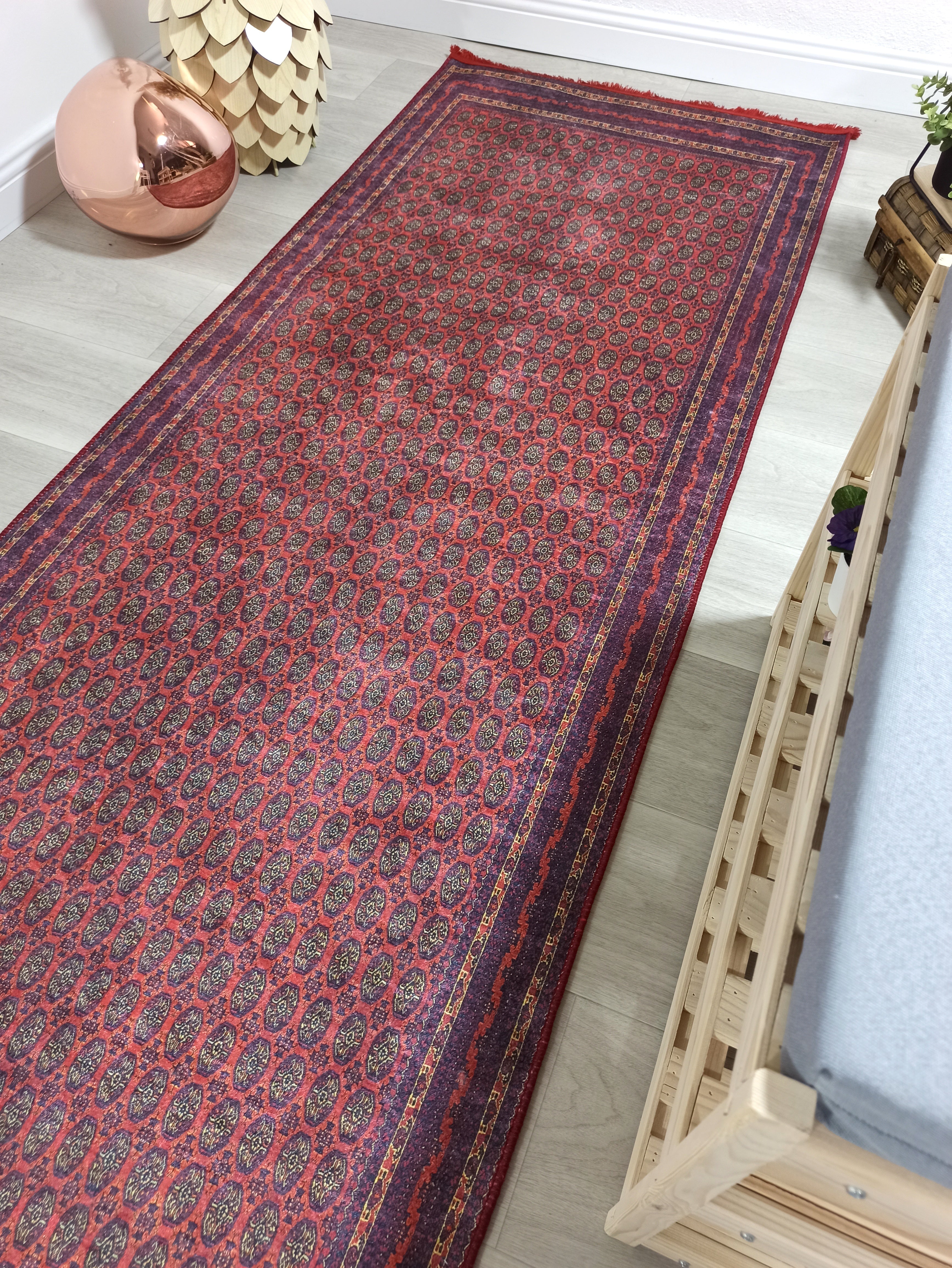 Turkish Kilim Muted Red Turkmen Style Vintage Rug