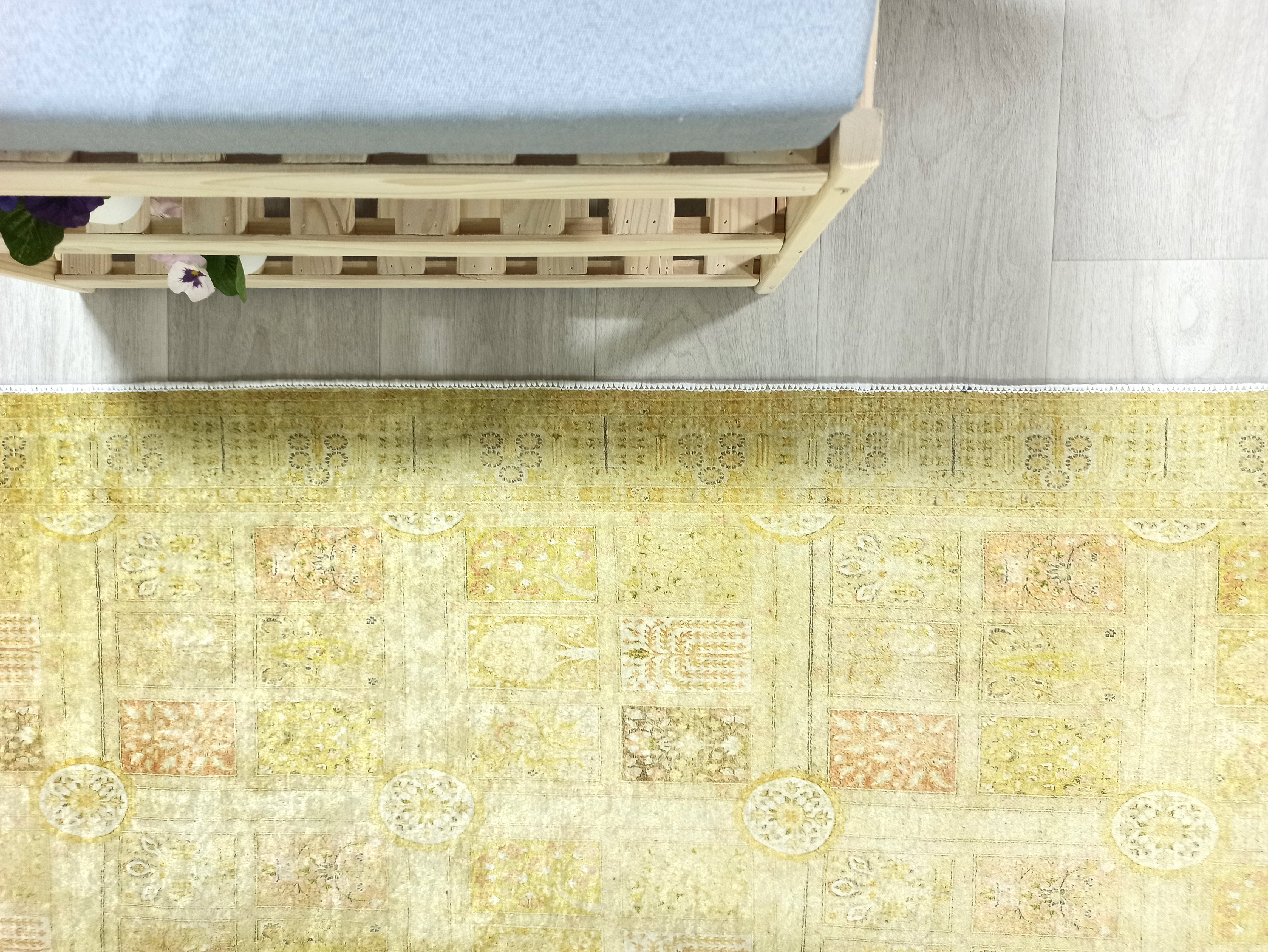 Yellow Style Vintage Rug, Home Décor Runner Area Rugs