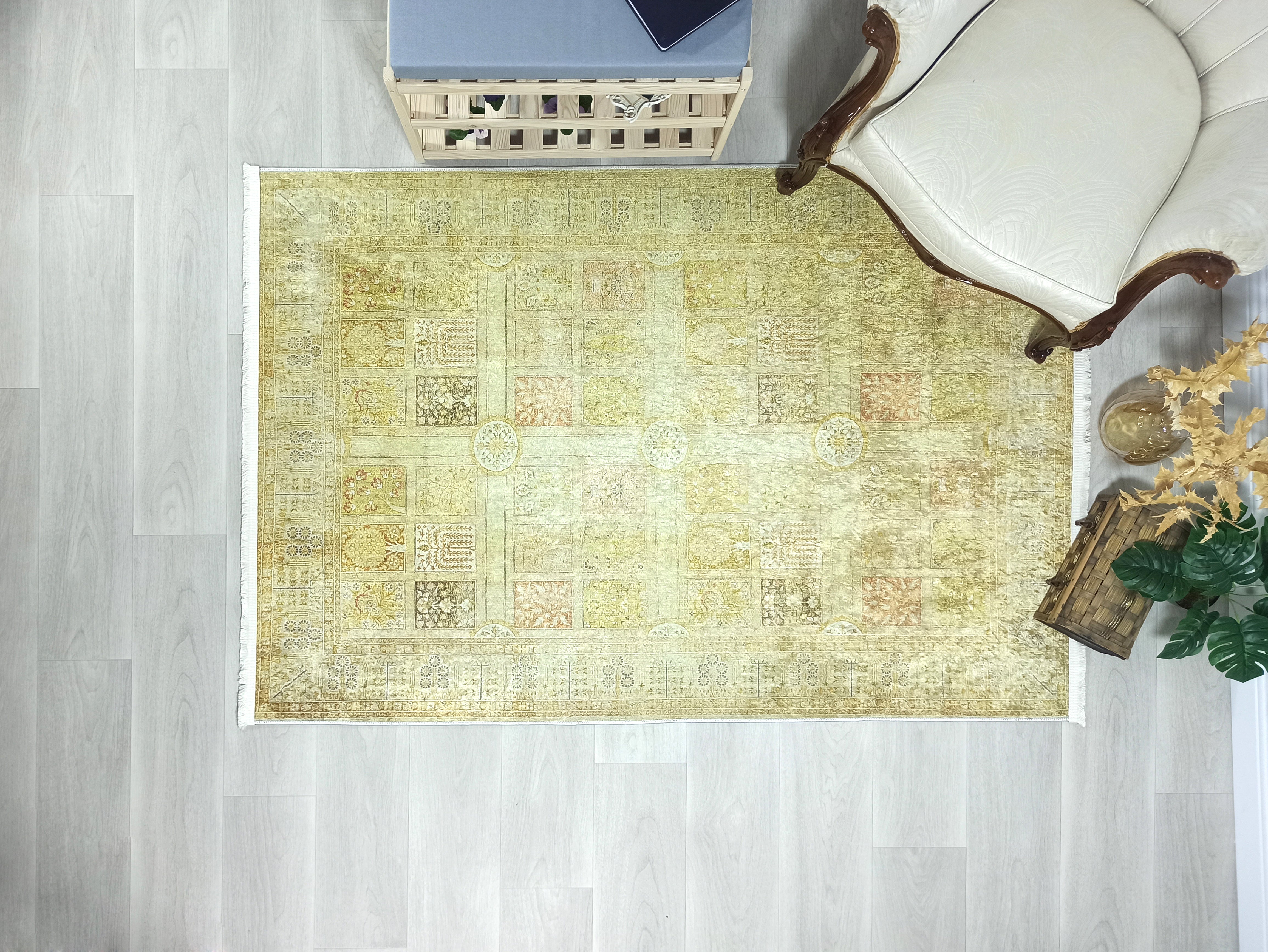 Yellow Style Vintage Rug, Home Décor Runner Area Rugs