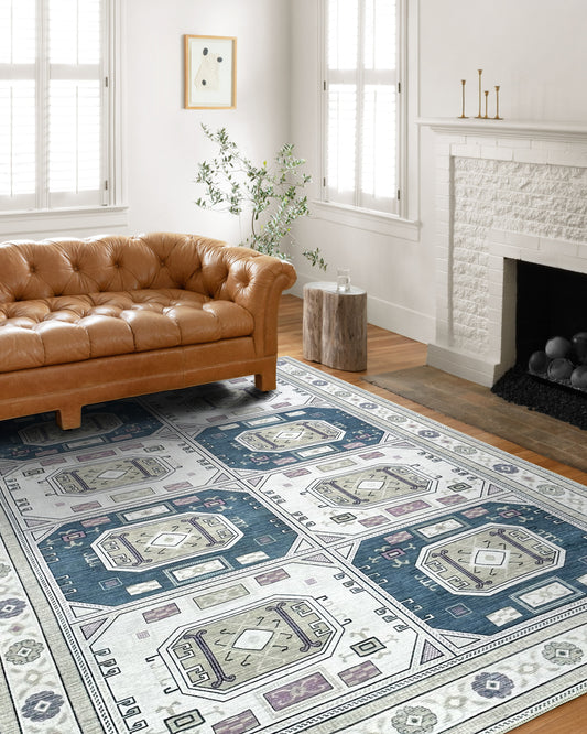 Moderner türkischer Teppich, pastellfarben, Vintage-inspiriert, geometrisch, cremefarben, marineblau, übergroße Teppiche, luxuriöser orientalischer geometrischer Rautenteppich, türkisch inspirierte Teppiche für Wohnzimmer, Schlafzimmer, Flur