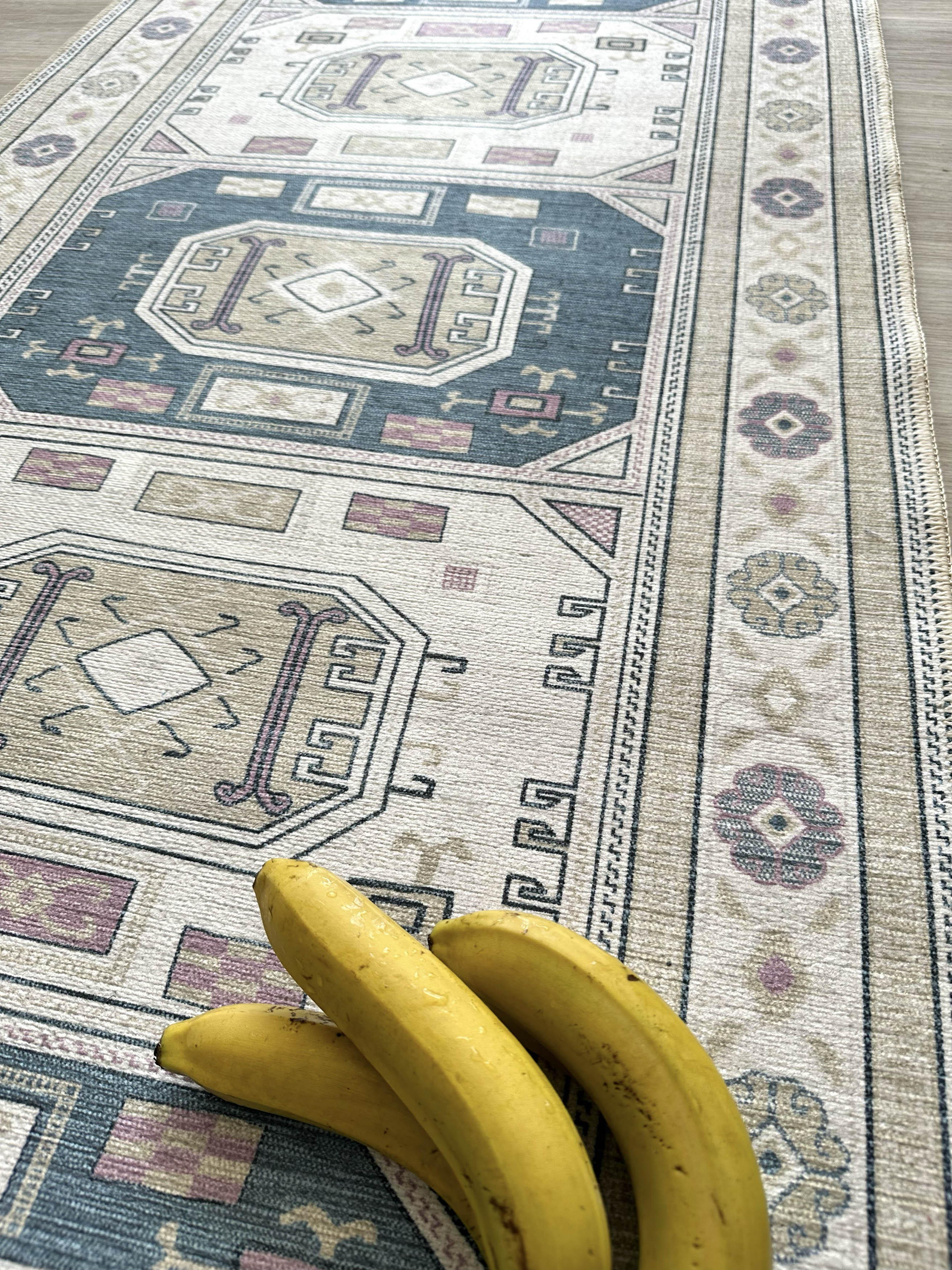 Amaan Cream Navy Modern Turkish Rug