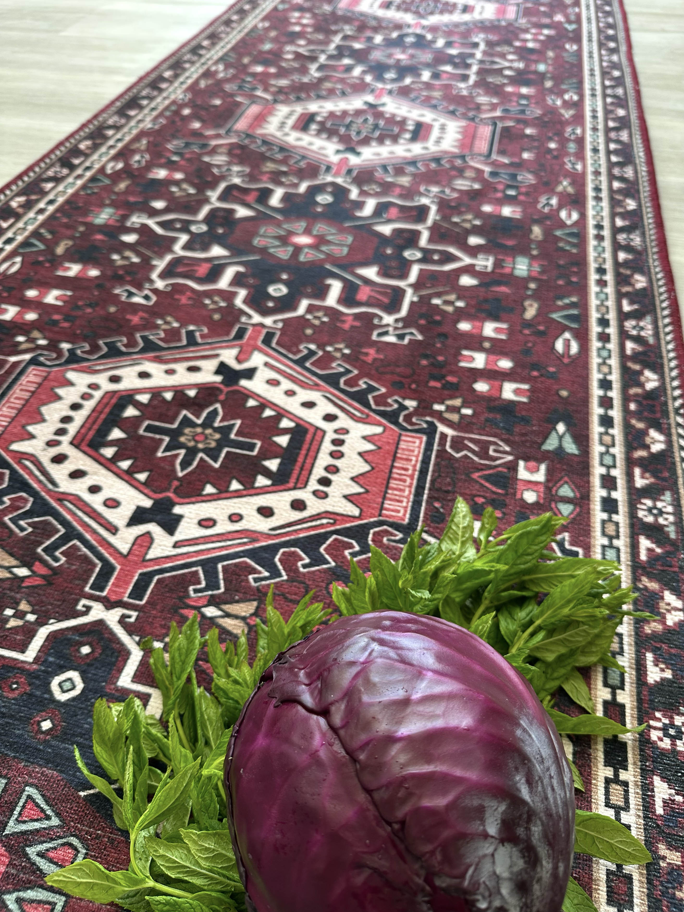 Elodie Red Burgundy Heriz Persian Rug