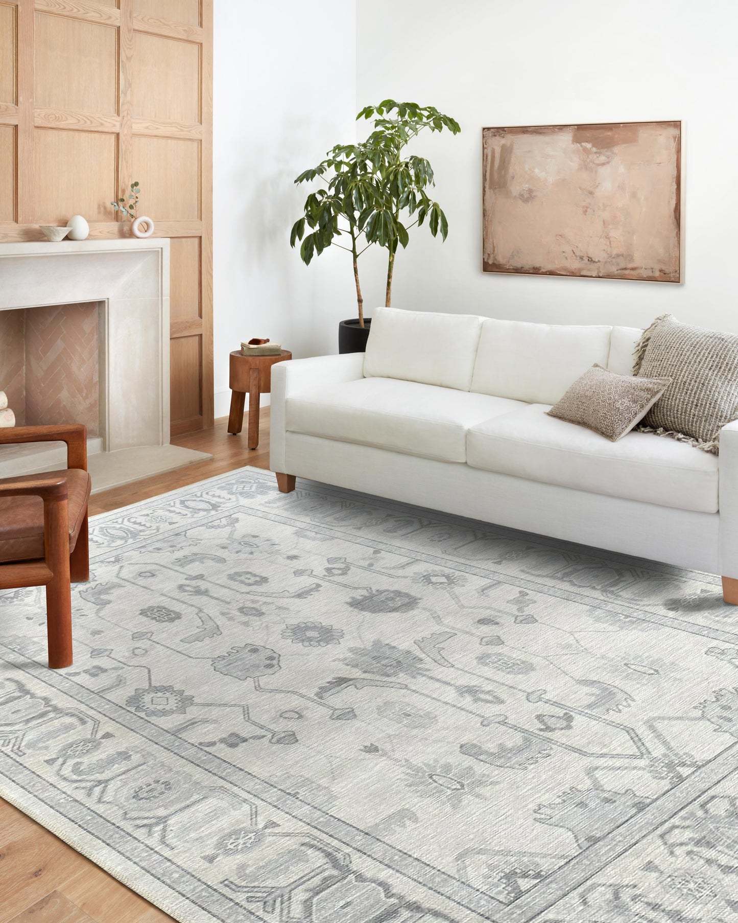 Neutral Oushak Rug, White Gray Turkish Vintage Faded Pastel Large Oversized Area Rugs for Living room Dining Bedroom Kitchen Bathroom