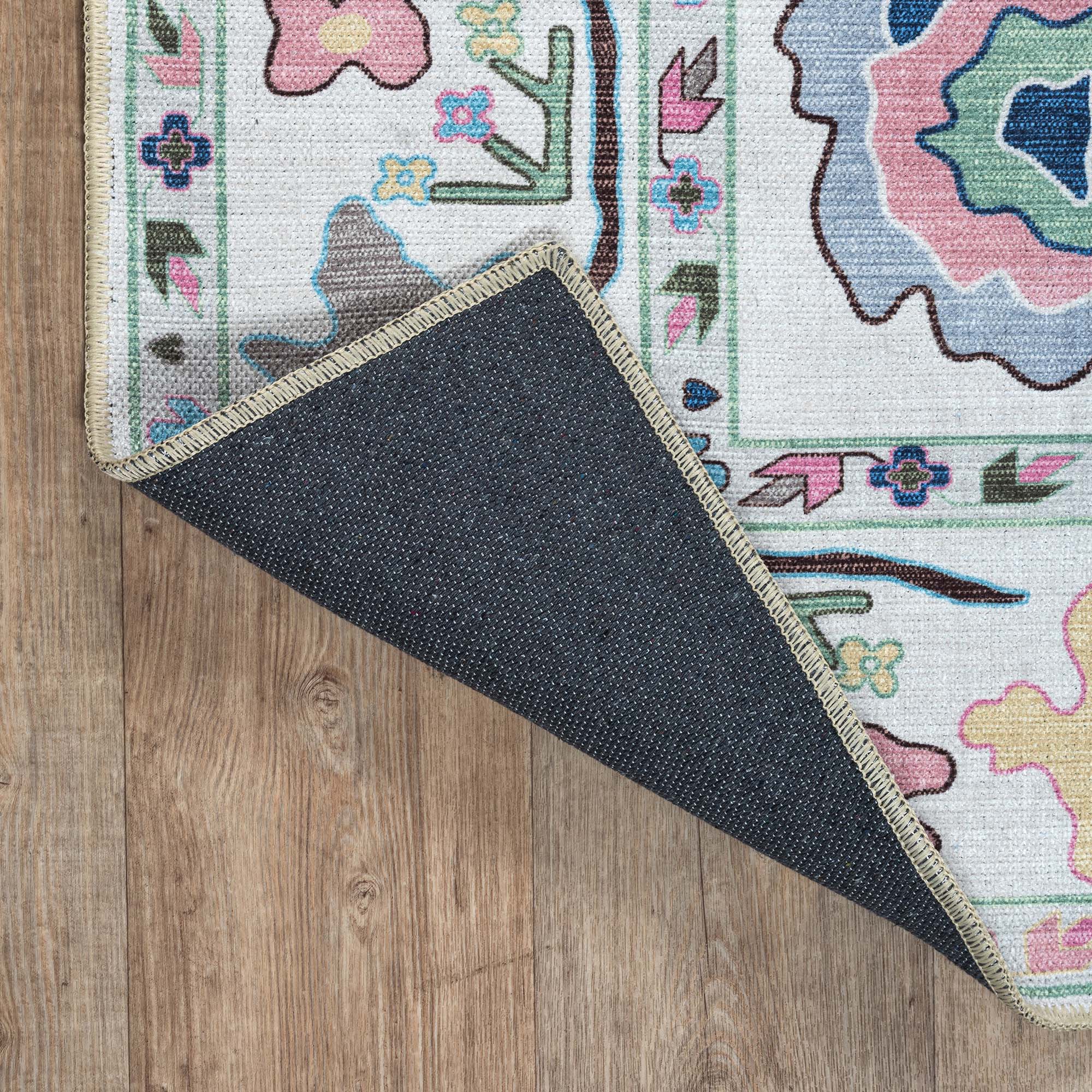 Sawsan Pastel Colorful Floral Modern Oushak Rug