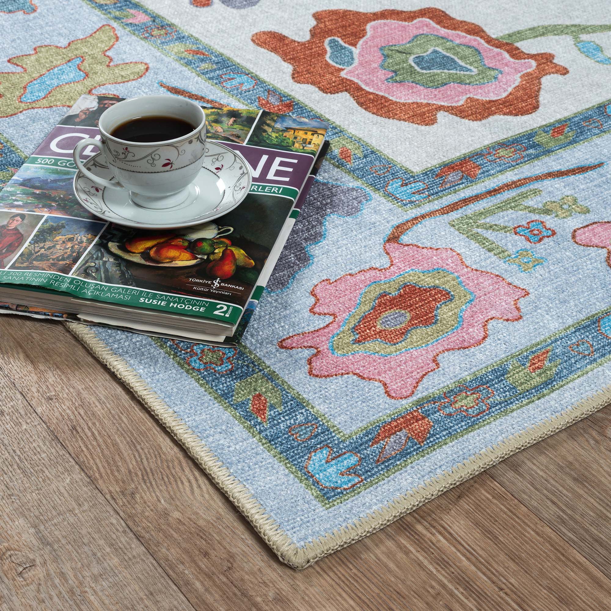 Sayyida Colorful Floral Pastel Modern Oushak Rug