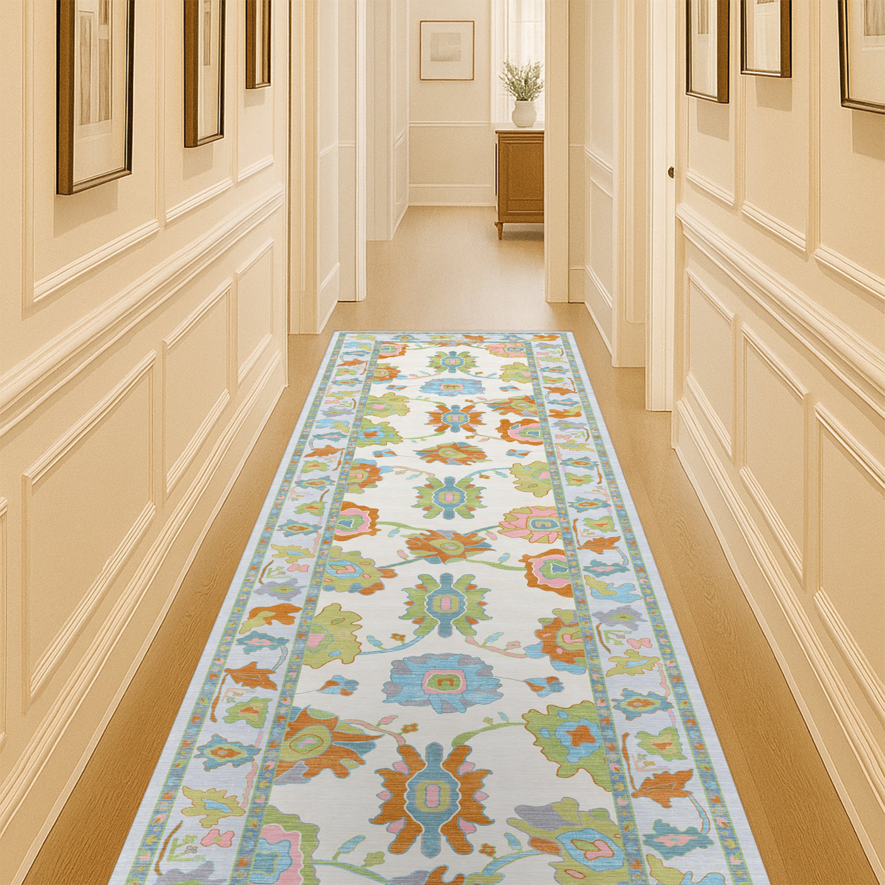 Sayyida Colorful Floral Pastel Modern Oushak Rug