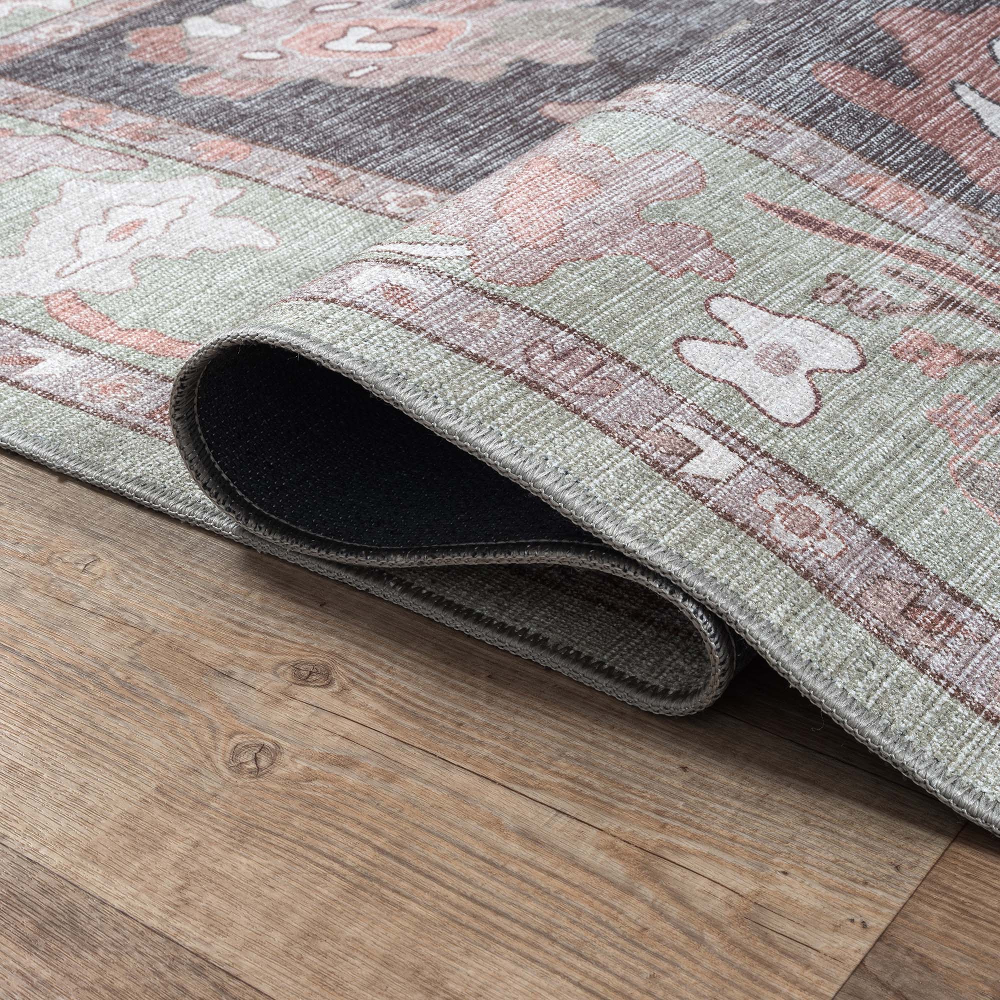 Rajiya Earth Tones Floral Modern Oushak Rug