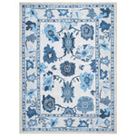 Ellis Navy Blue White Modern Floral Oushak Rug