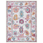 Florine Pastel Pink Orange Floral Oushak Rug