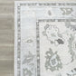 White Oushak Rug, Vintage Turkish Neutral Floral Pastel Large Oversized Area Rugs for Living room Dining Bedroom Kitchen Bathroom
