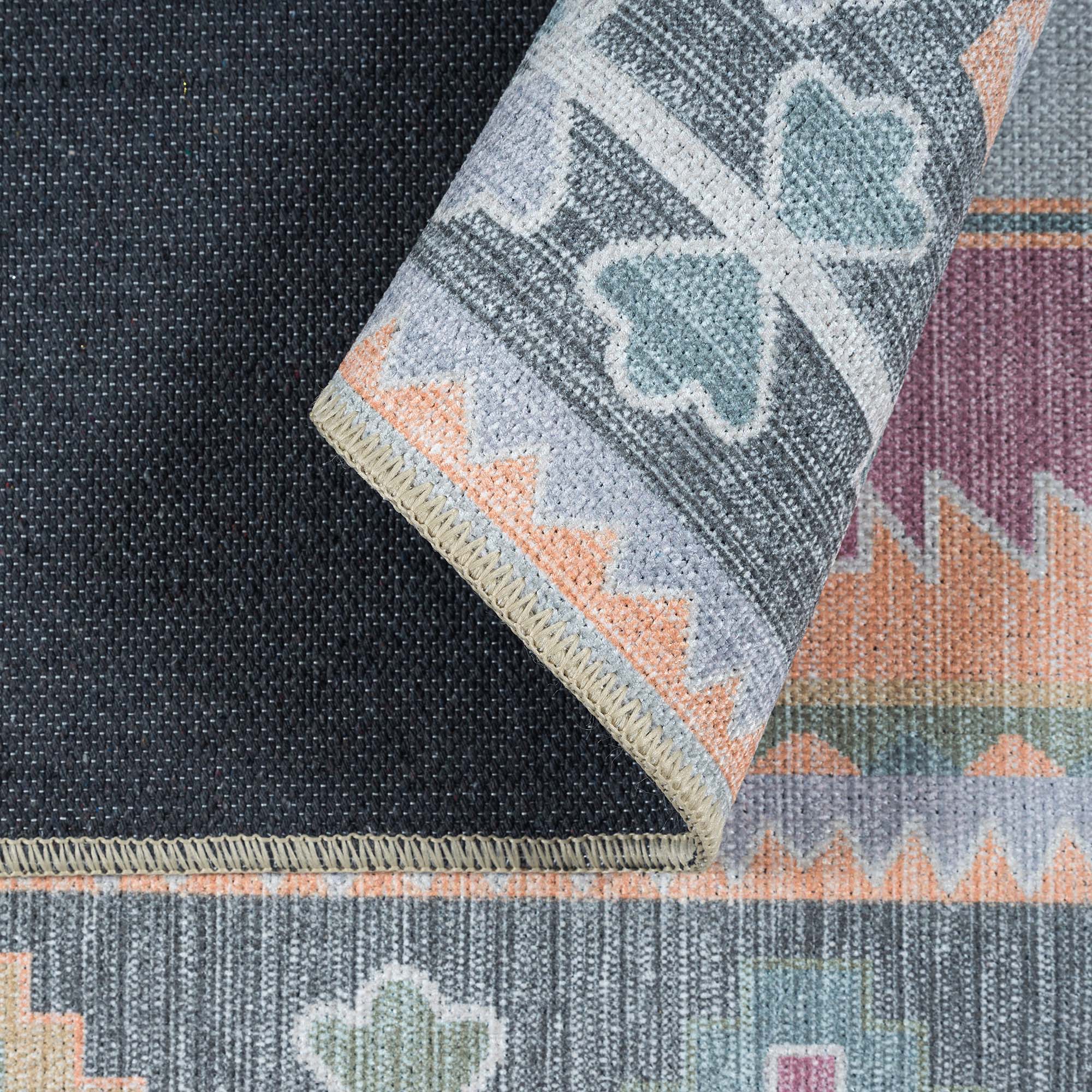 Kyra Green Pink Aesthetic Oushak Rug