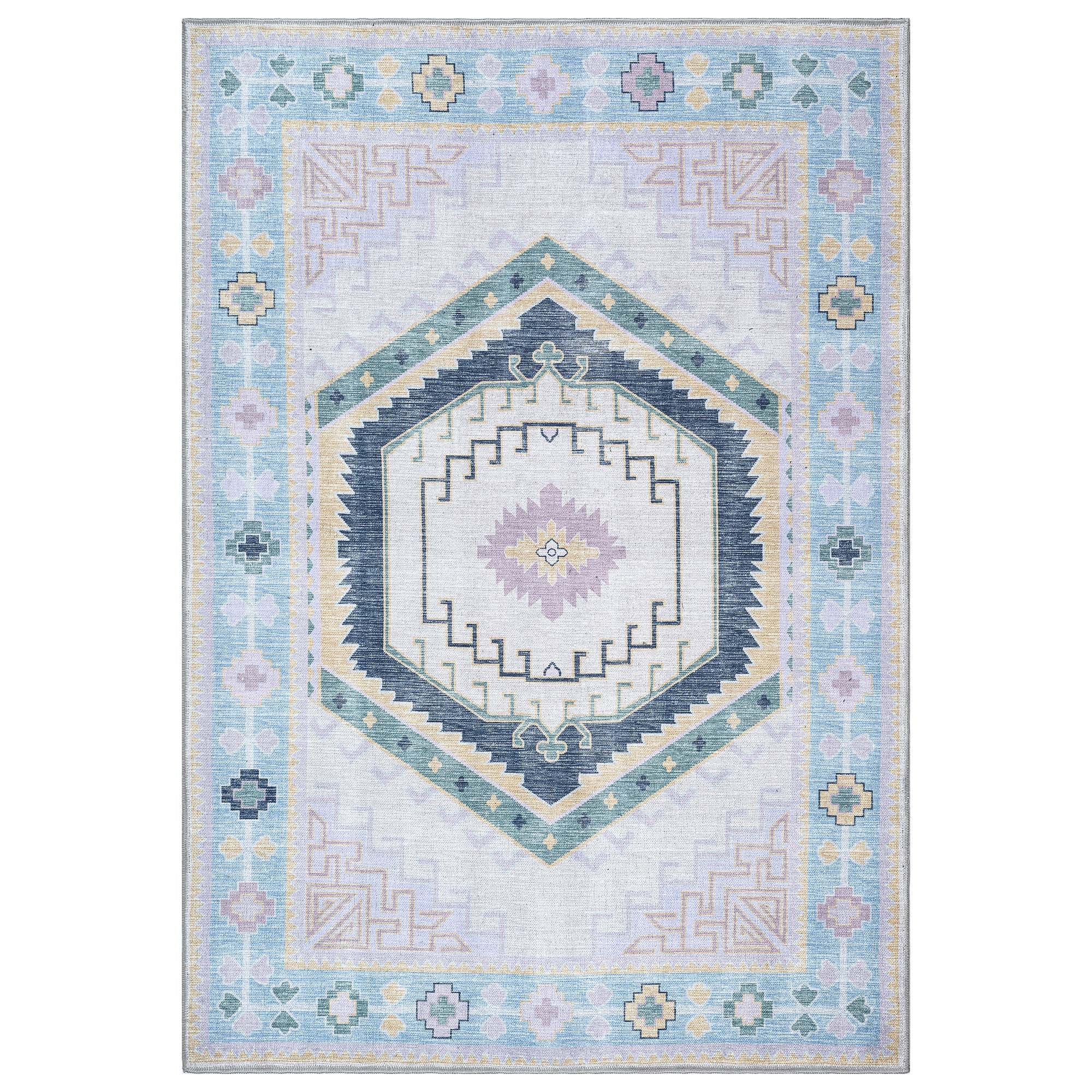 Averill Lavender, Pink & Blue Modern Oushak Rug