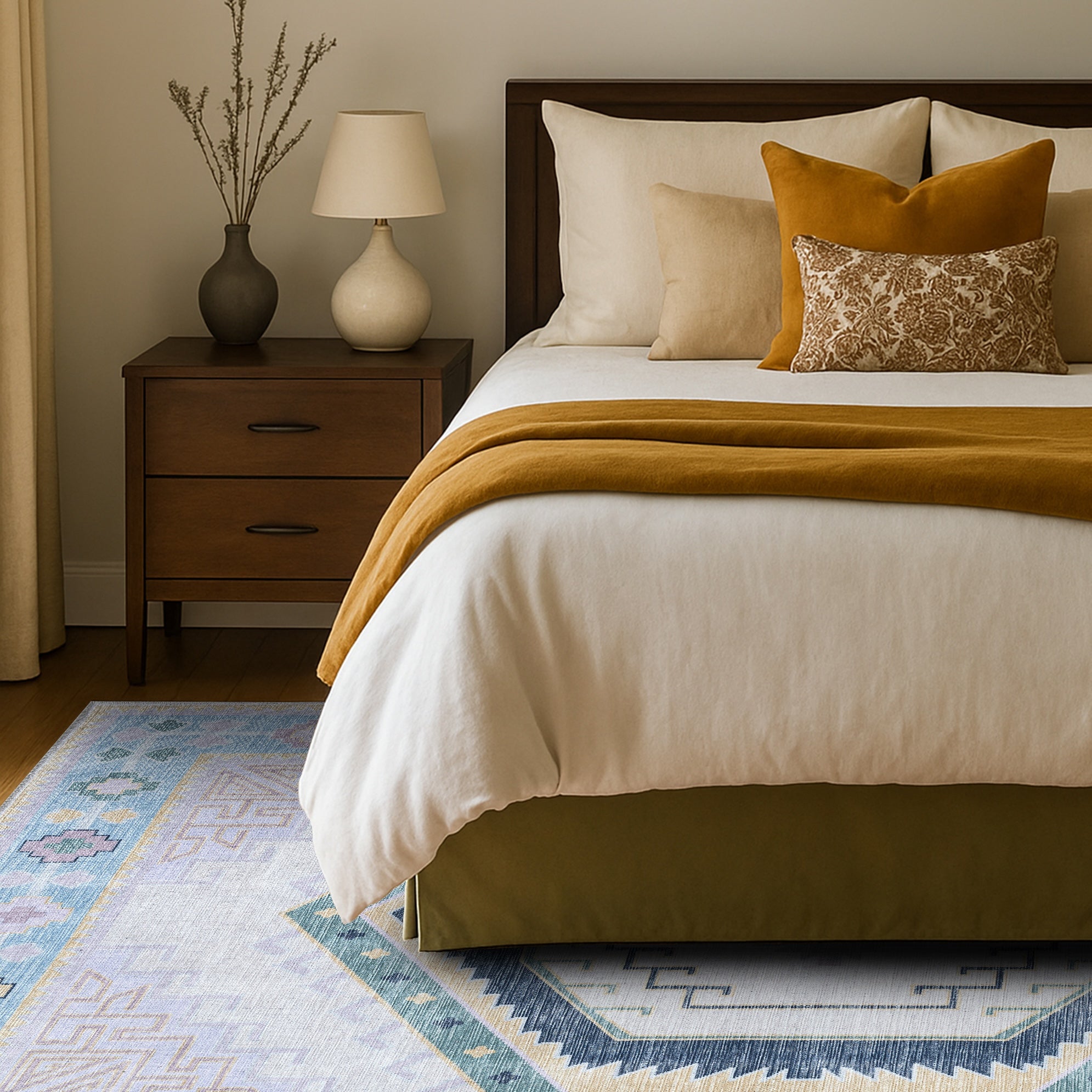 Averill Lavender, Pink & Blue Modern Oushak Rug