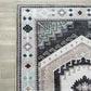 Modern Turkish Rug, Pastel Vintage Inspired Geometric Black Medallion Oversized Area Rugs for Home Living room Bedroom Bathroom Kitchen