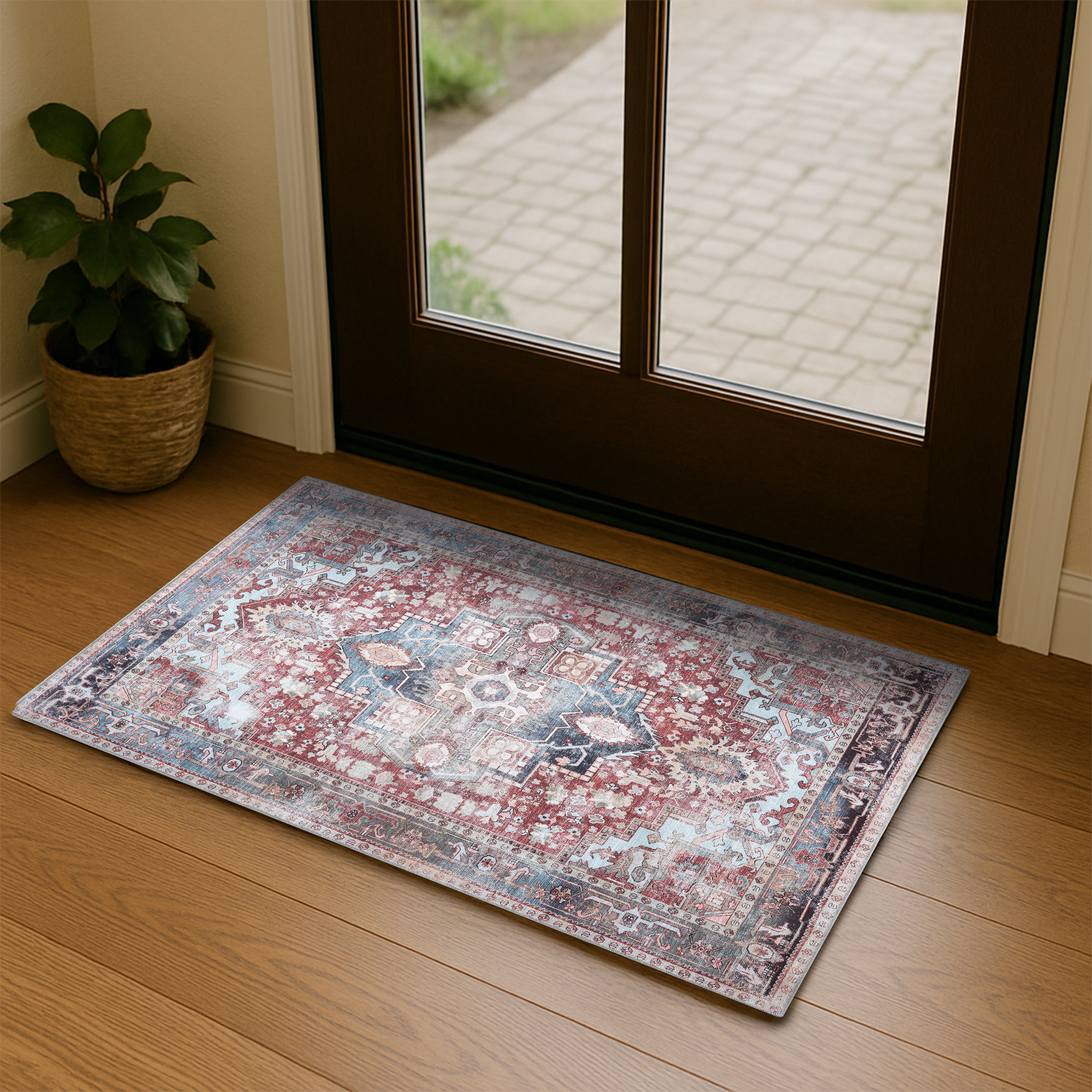Rayan Terracotta Distressed Modern Persian Rug