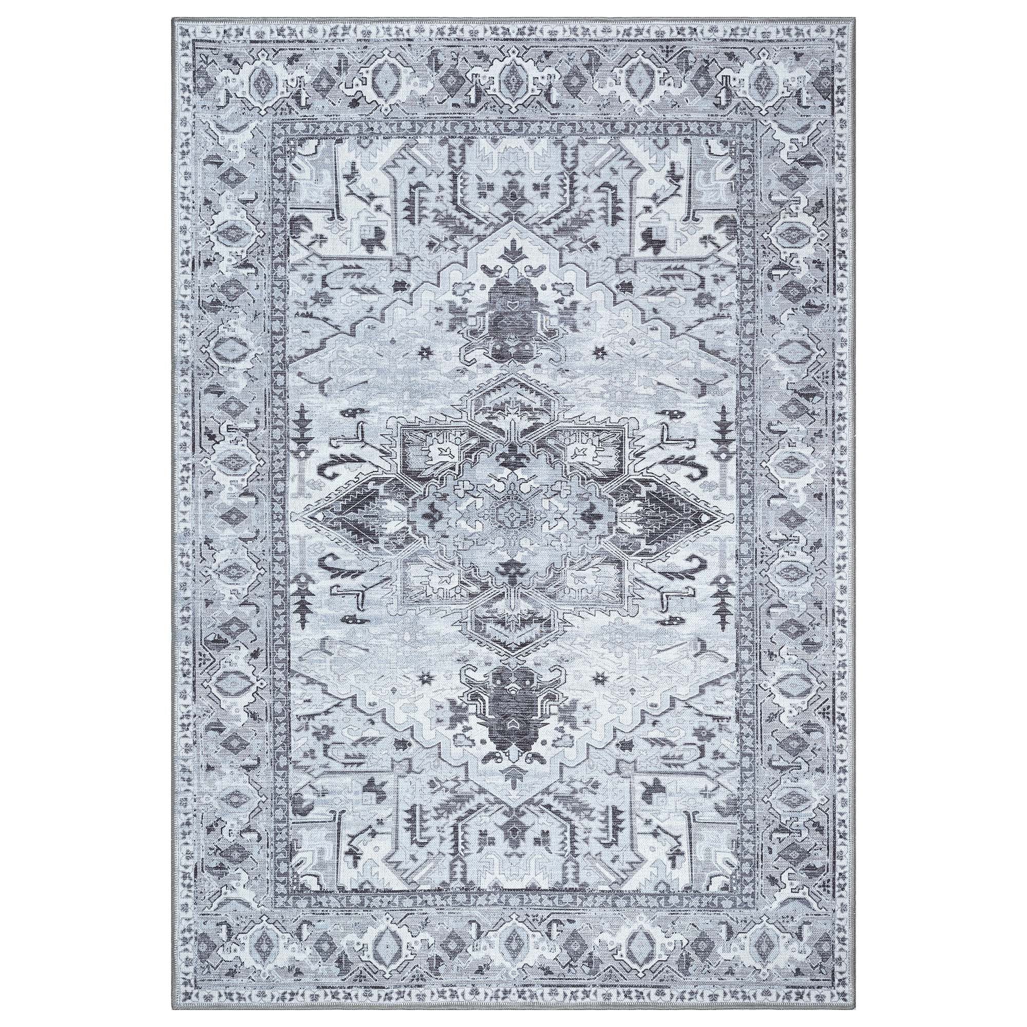 Pastel Heriz Light Gray Area Rug