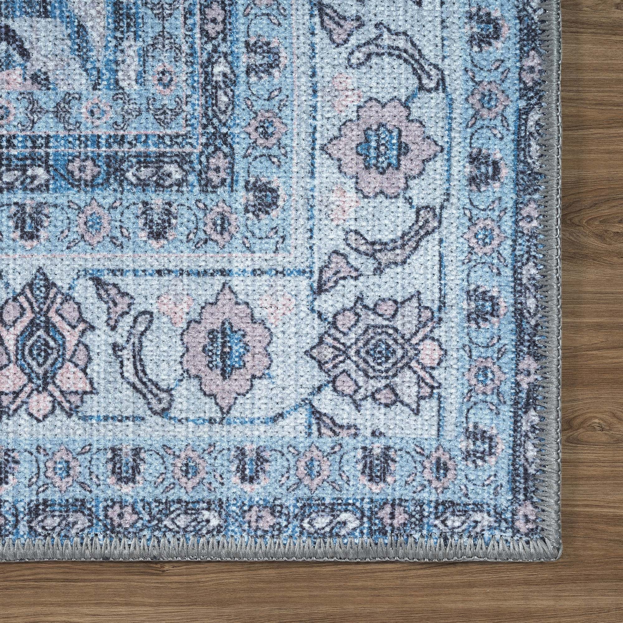 Jayla Modern Turkish Floral Cream Blue Rug