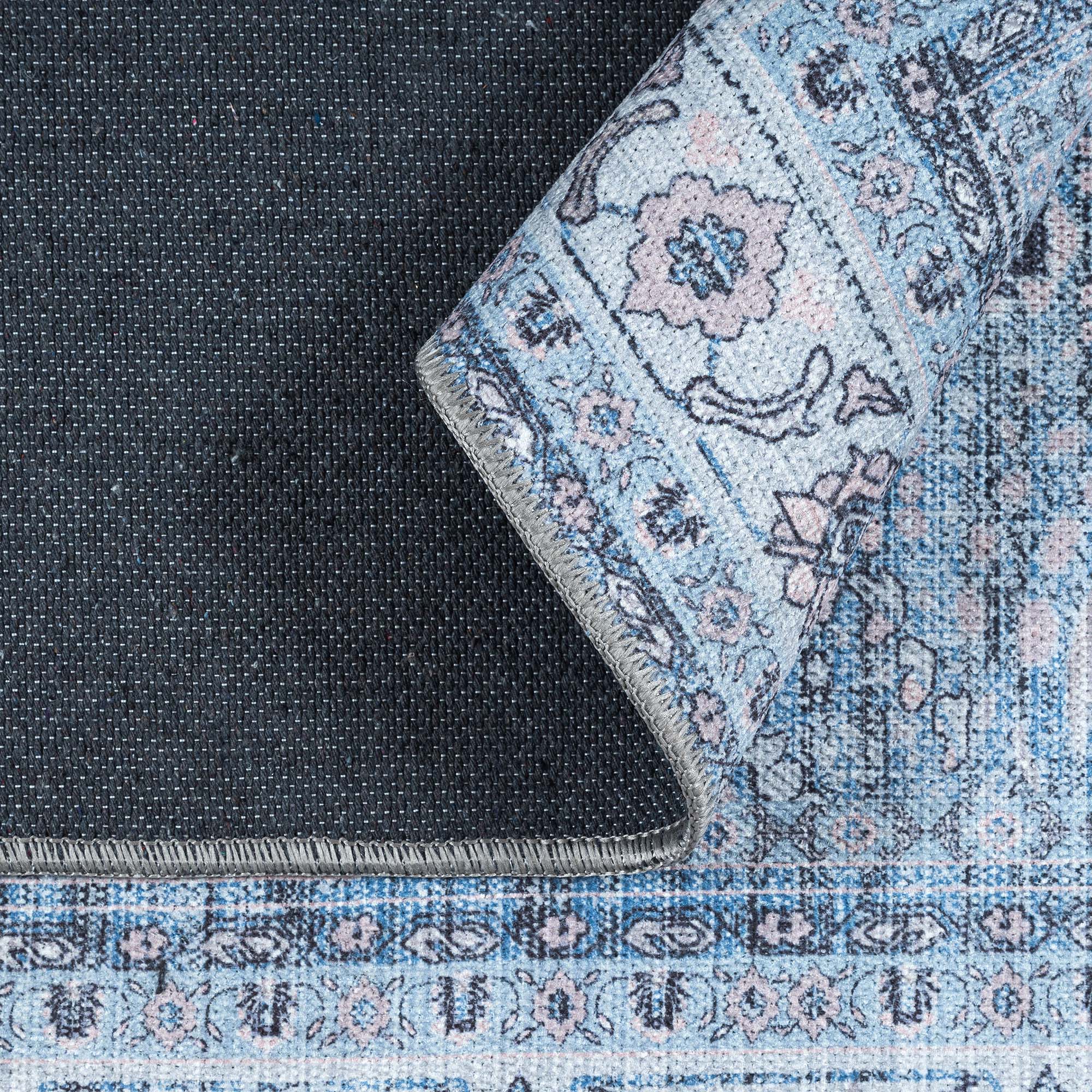 Jayla Modern Turkish Floral Cream Blue Rug