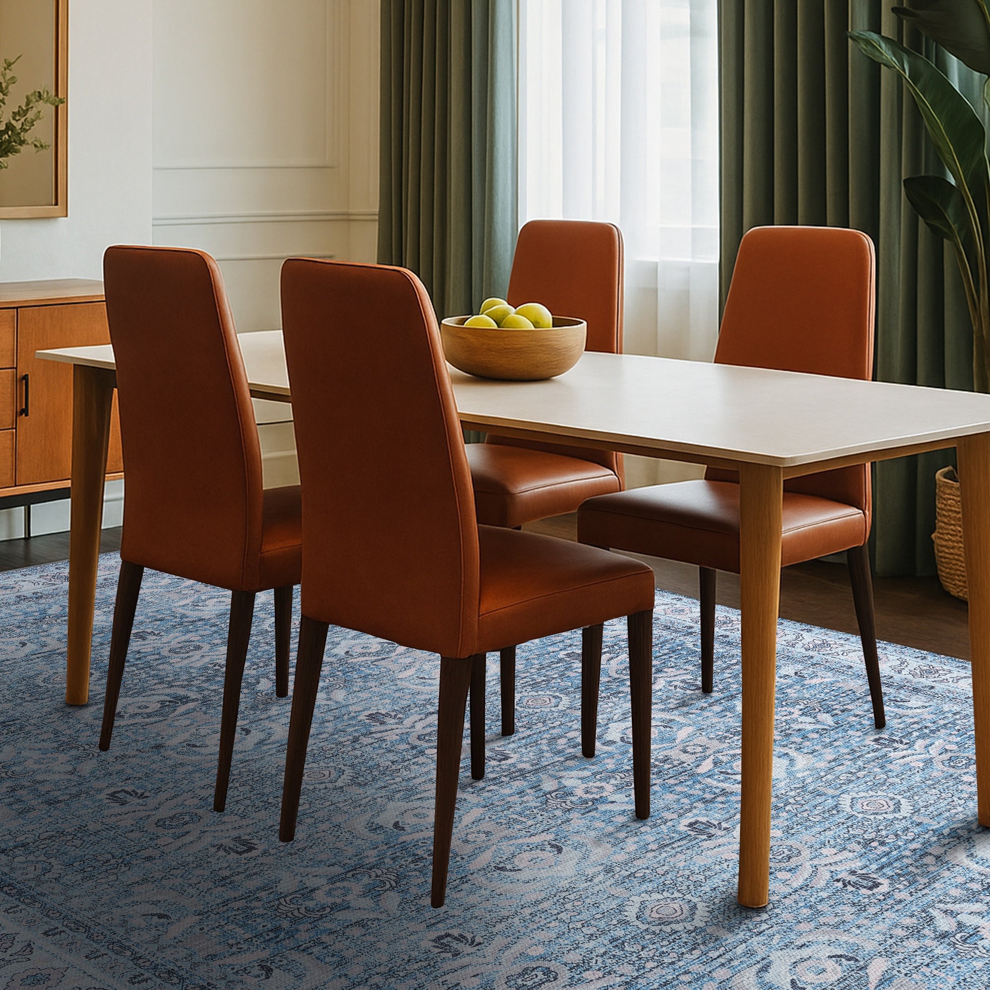 Jayla Modern Turkish Floral Cream Blue Rug