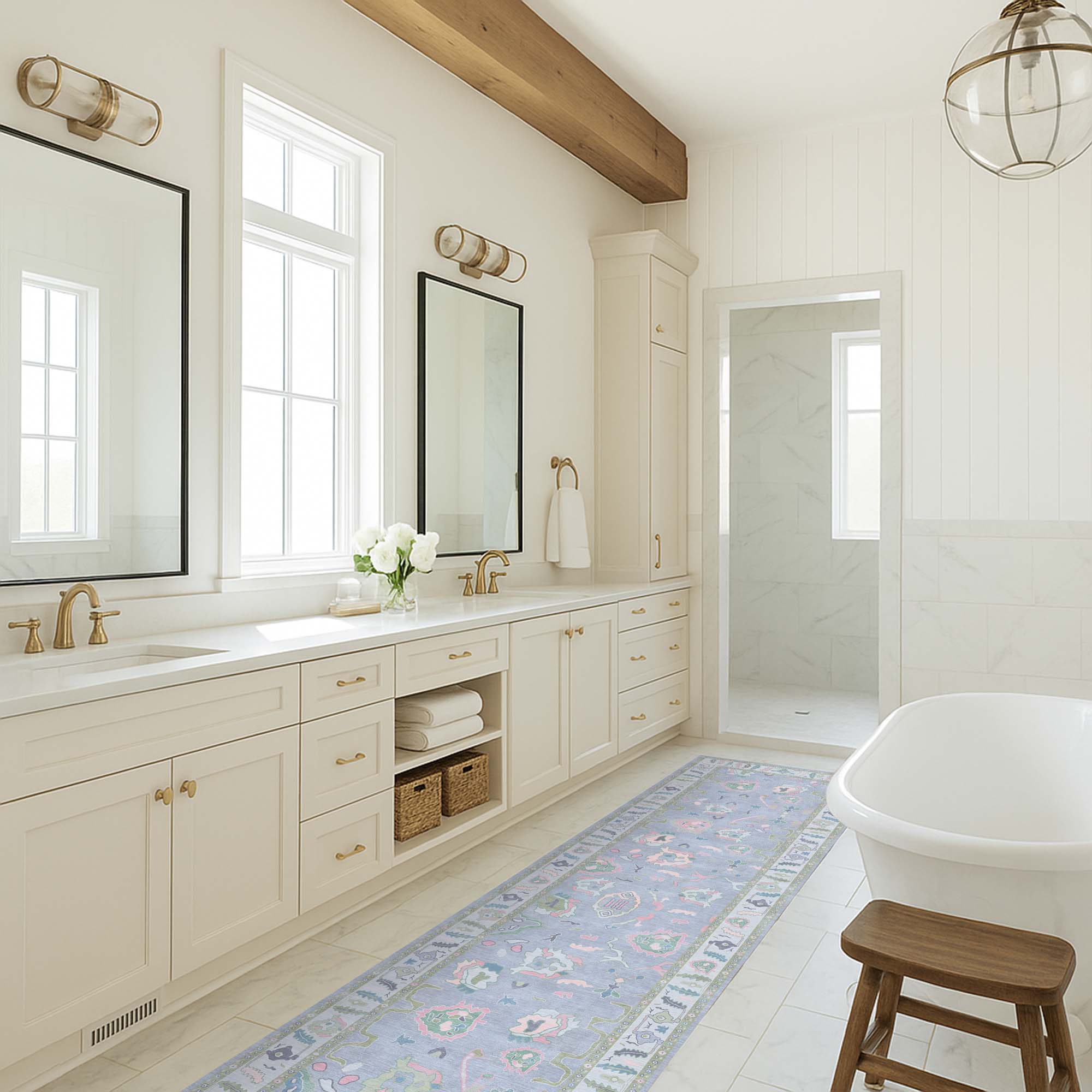 Aviana Pastel Lavender Modern Oushak Rug