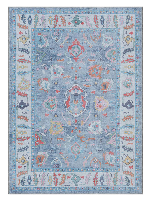 Asiya Muted Blues Modern Oushak Rug - 9'x12' ft 275x365cm