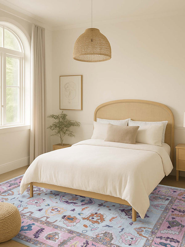 Luella Pastel Pink Cream Modern Oushak Rug - 4'9x6'9 ft 150x210cm